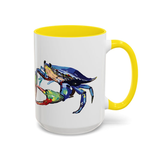 Vibrant Crab Two Tone Ceramic Mug - 11 oz & 15 oz - Blue Cava