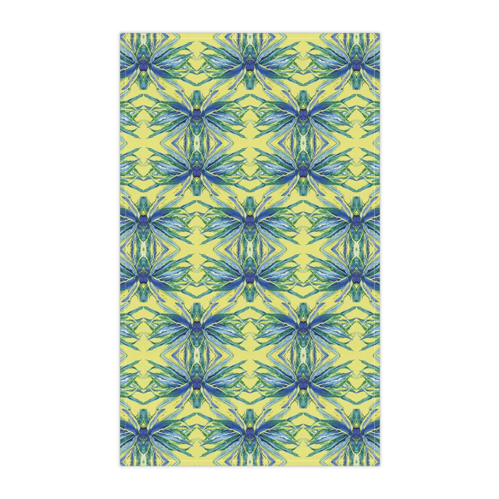 Vibrant Floral Kitchen Tea Towels - Eco - Friendly - Blue Cava
