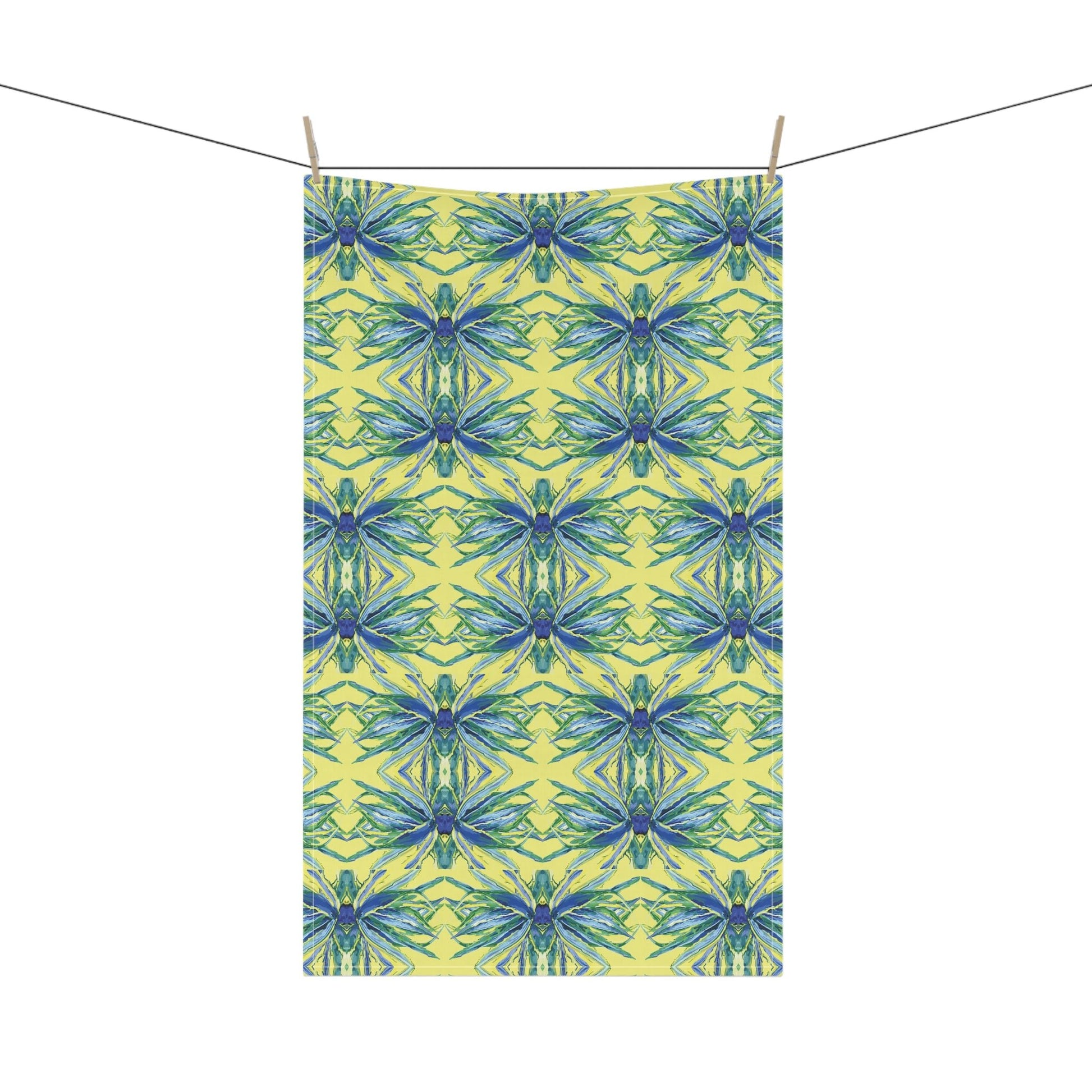 Vibrant Floral Kitchen Tea Towels - Eco - Friendly - Blue Cava