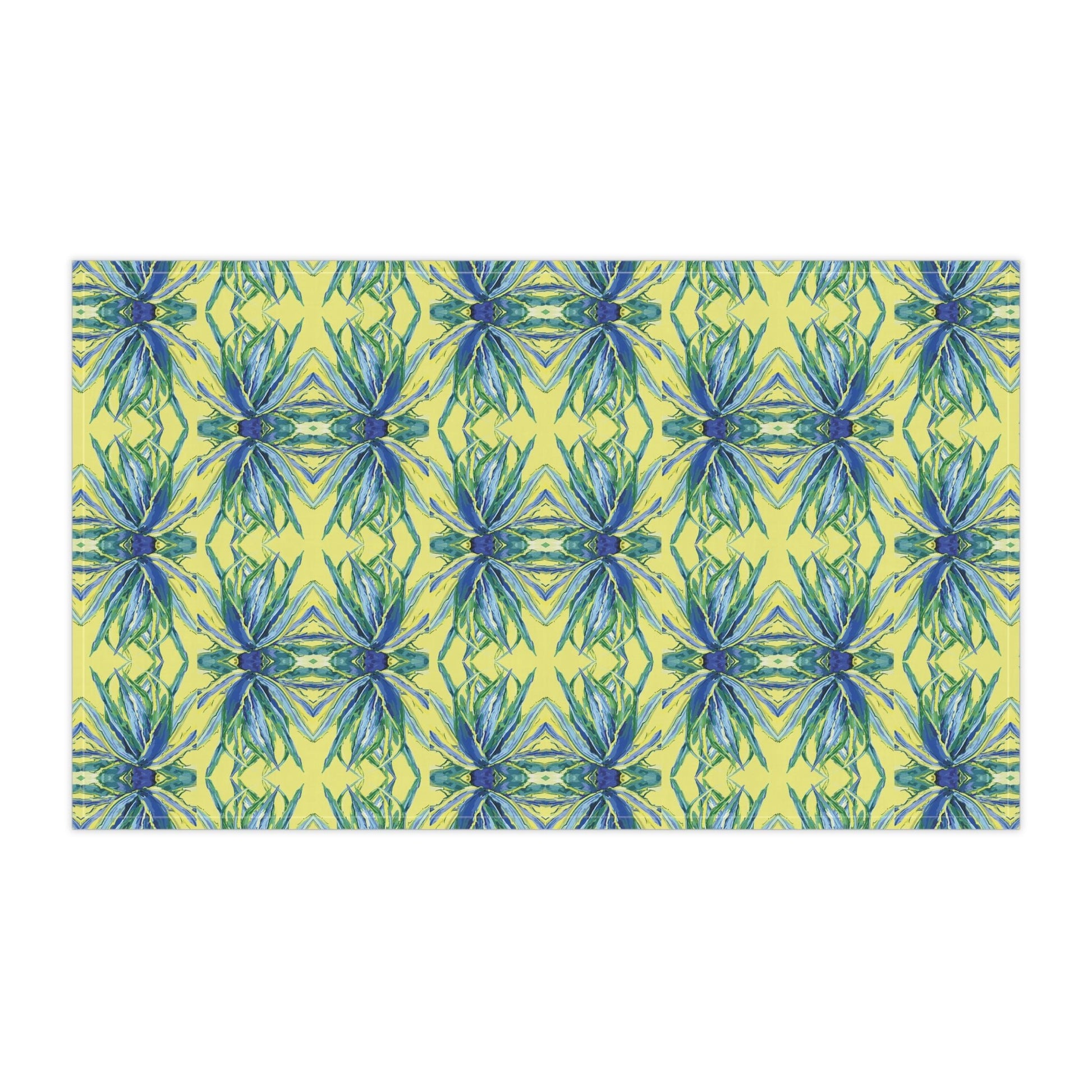 Vibrant Floral Kitchen Tea Towels - Eco - Friendly - Blue Cava