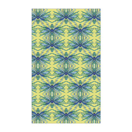 Vibrant Floral Kitchen Tea Towels - Eco - Friendly - Blue Cava