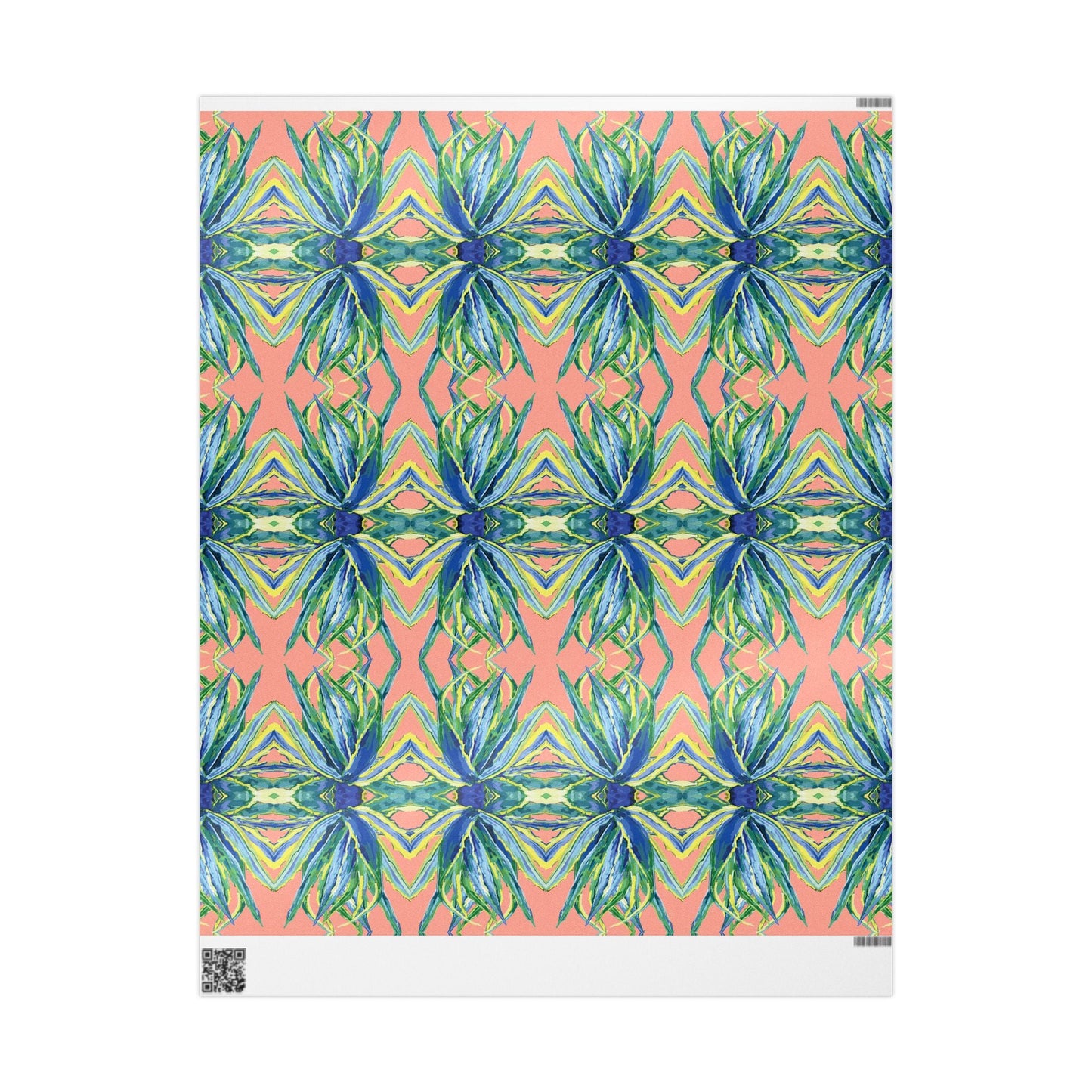 Vibrant Floral Wrapping Paper - Eco - Friendly Gift Wrap - Blue Cava
