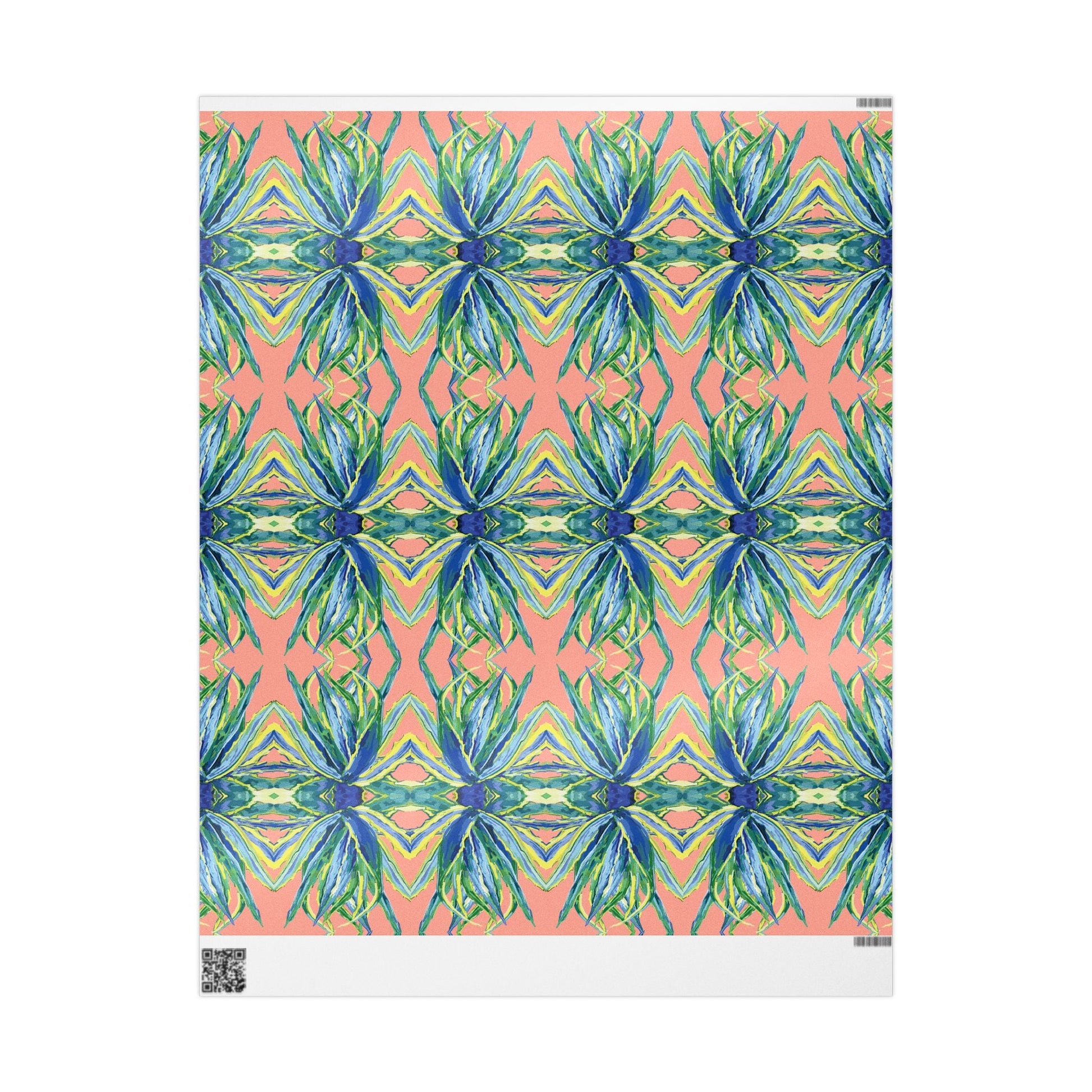 Vibrant Floral Wrapping Paper - Eco - Friendly Gift Wrap - Blue Cava