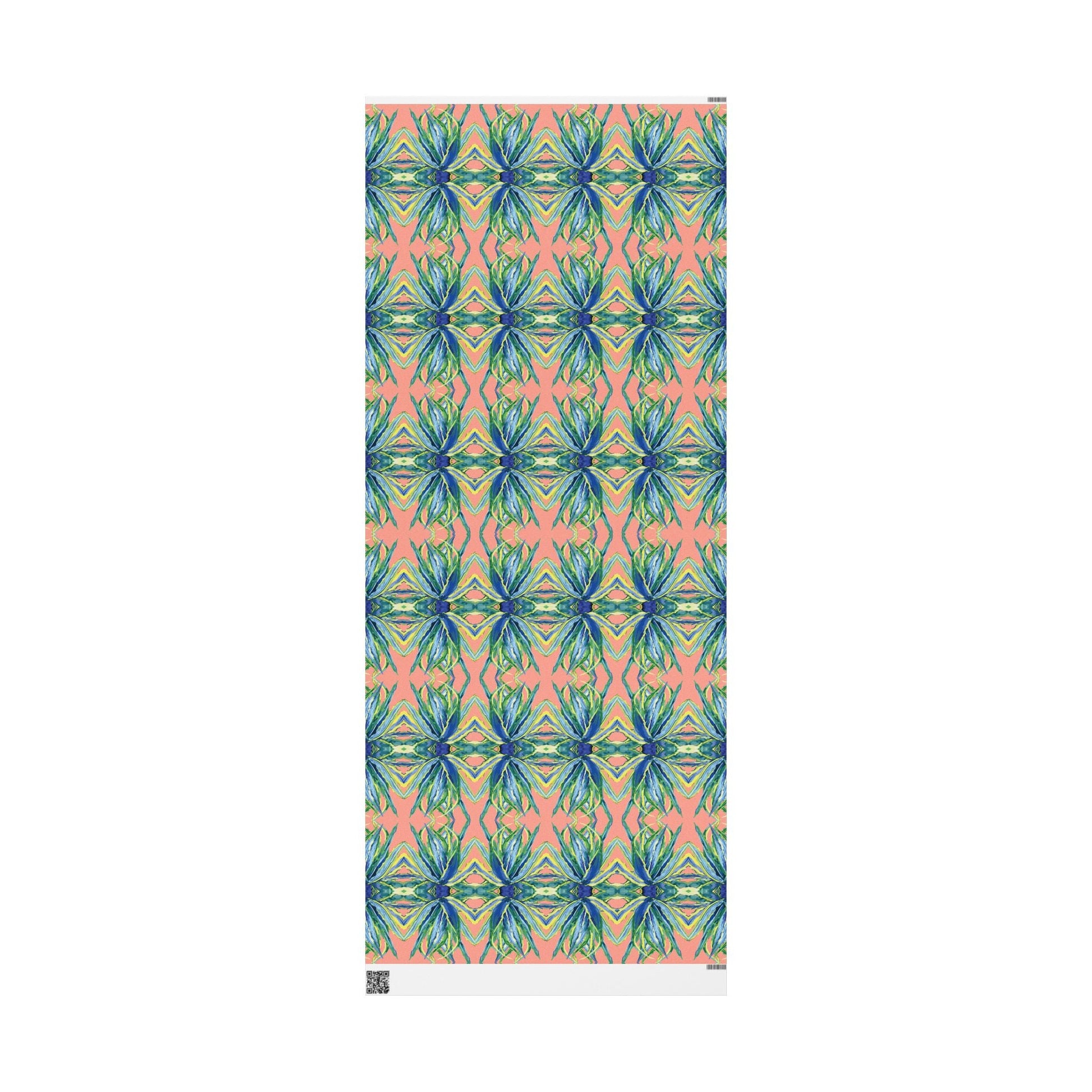 Vibrant Floral Wrapping Paper - Eco - Friendly Gift Wrap - Blue Cava