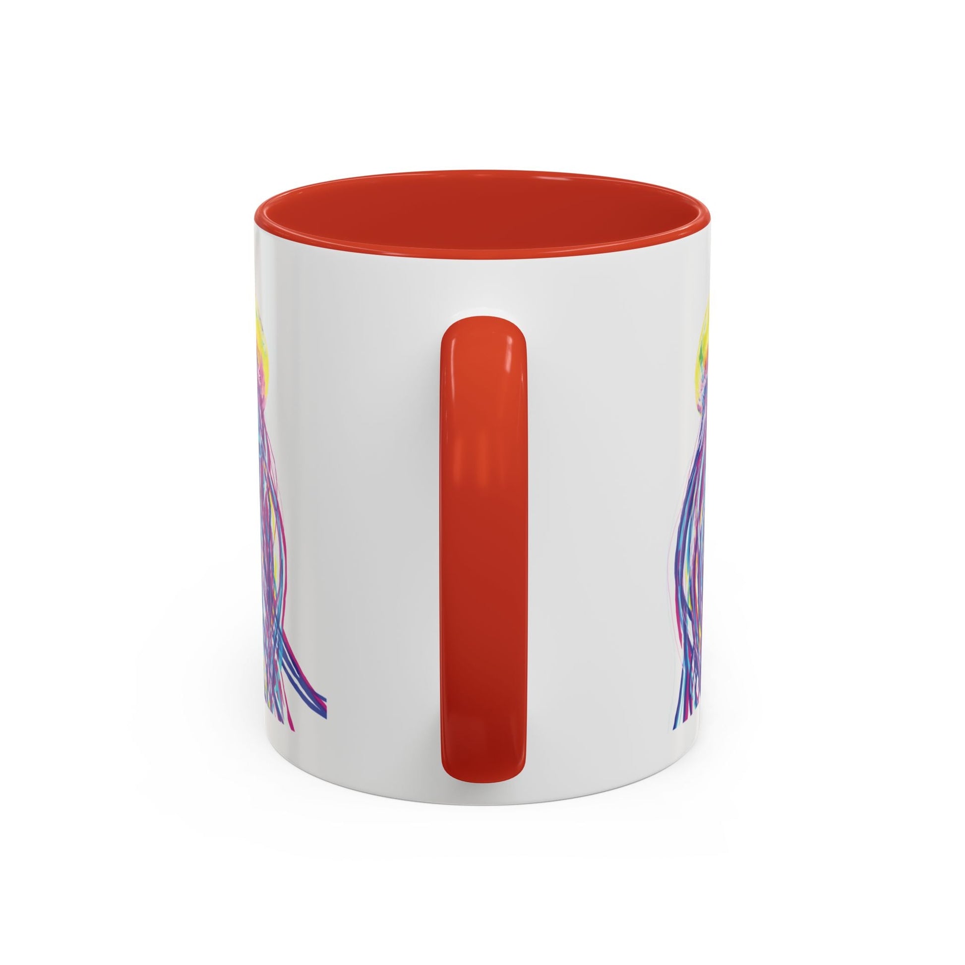 Vibrant Jellyfish Accent Coffee Mug - Colorful Marine Life Drinkware - Blue Cava