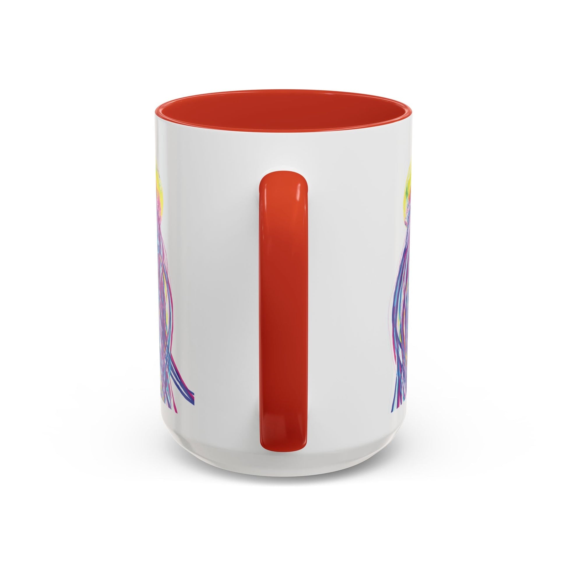 Vibrant Jellyfish Accent Coffee Mug - Colorful Marine Life Drinkware - Blue Cava