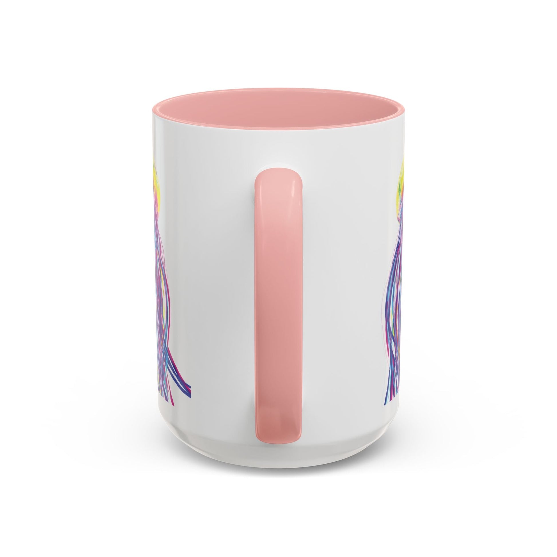 Vibrant Jellyfish Accent Coffee Mug - Colorful Marine Life Drinkware - Blue Cava