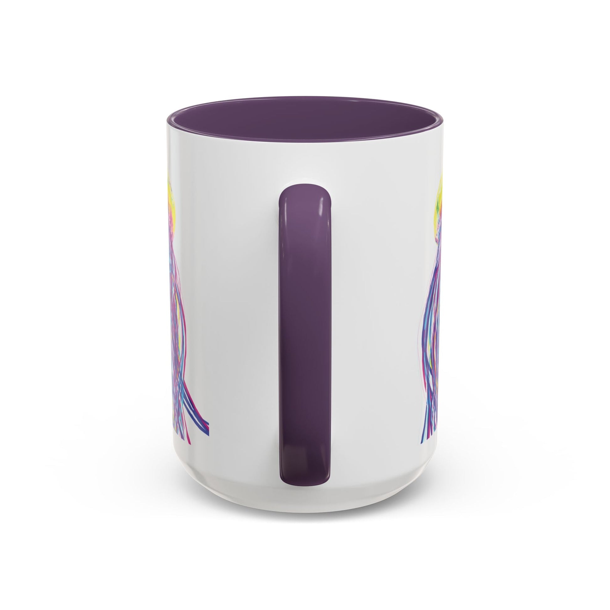 Vibrant Jellyfish Accent Coffee Mug - Colorful Marine Life Drinkware - Blue Cava