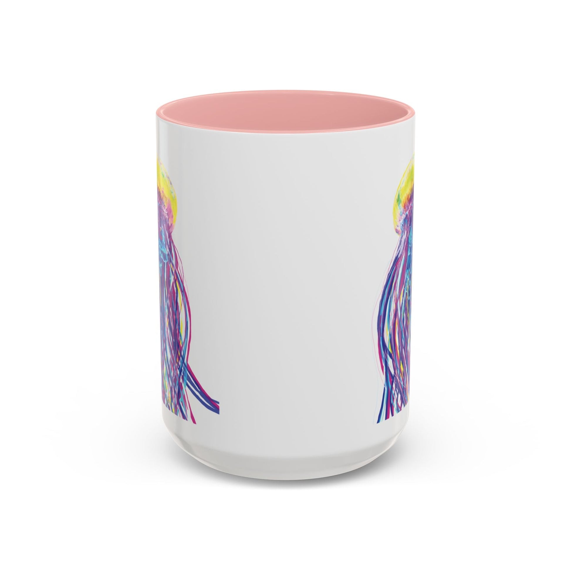 Vibrant Jellyfish Accent Coffee Mug - Colorful Marine Life Drinkware - Blue Cava