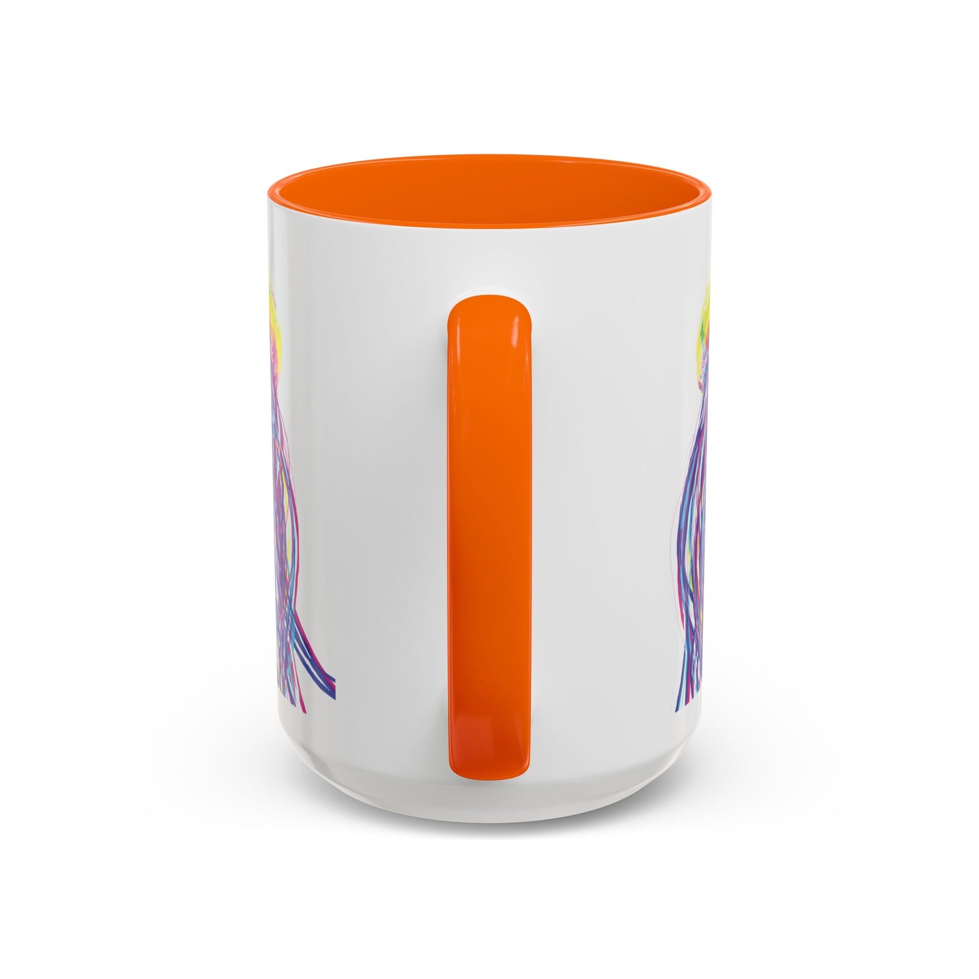 Vibrant Jellyfish Accent Coffee Mug - Colorful Marine Life Drinkware - Blue Cava