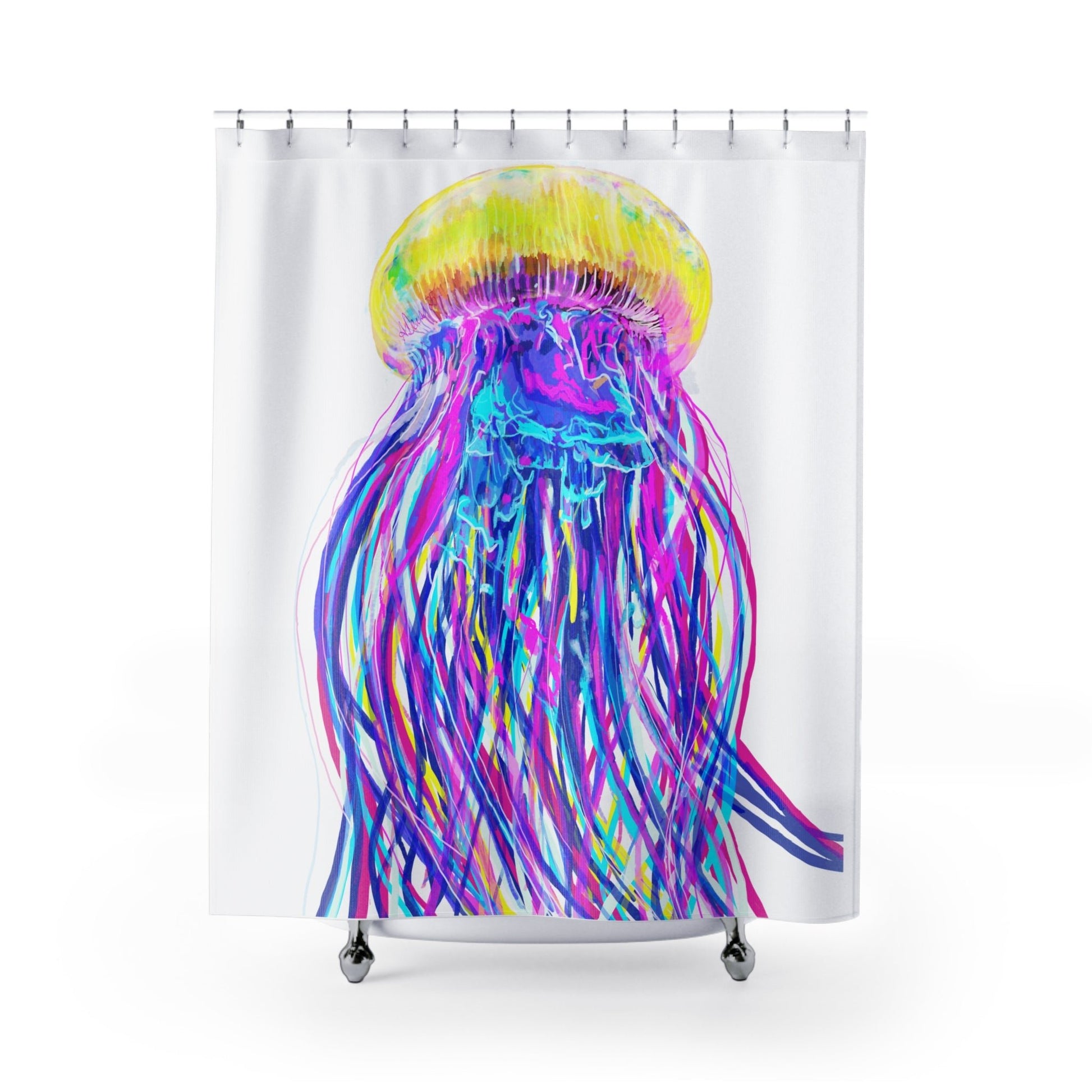 Vibrant Jellyfish Shower Curtain - Blue Cava
