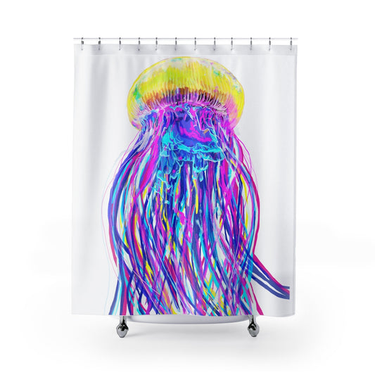 Vibrant Jellyfish Shower Curtain - Blue Cava