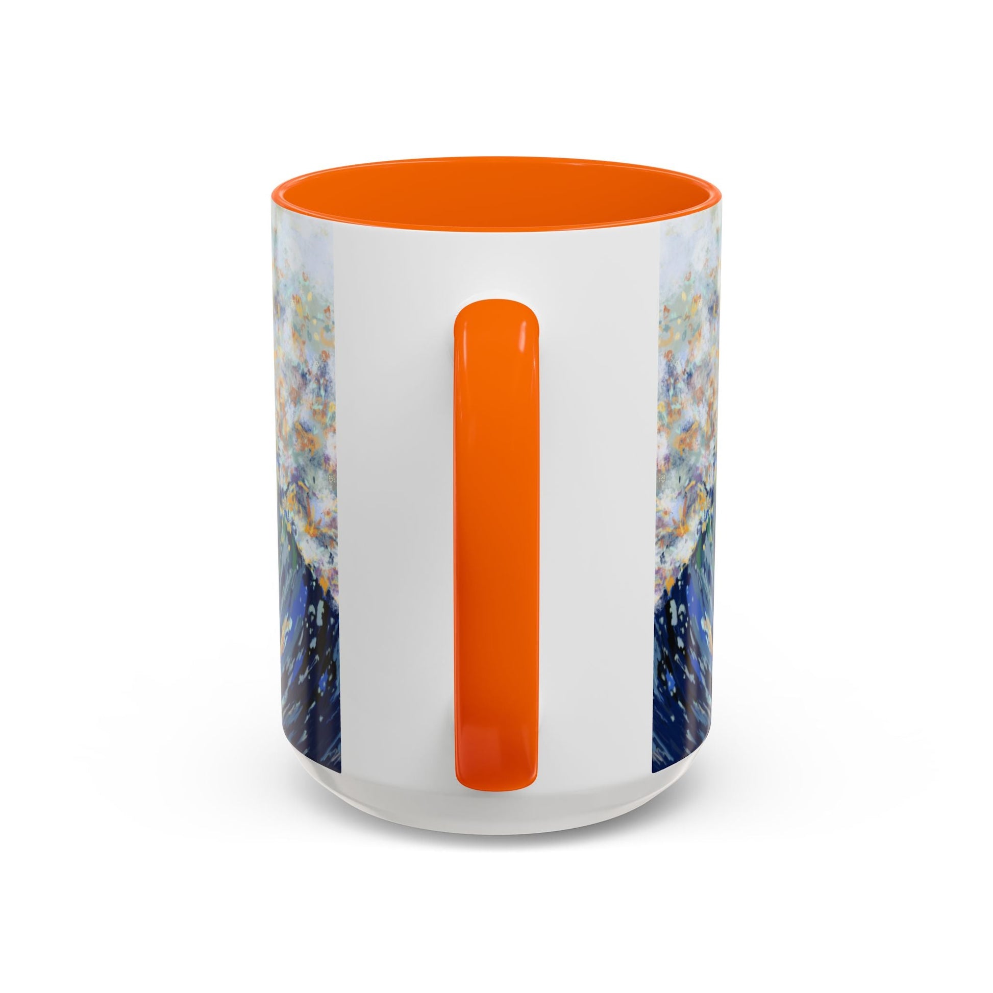 Vibrant Ocean Wave Two - tone Ceramic Mugs 11 oz & 15 oz - Blue Cava
