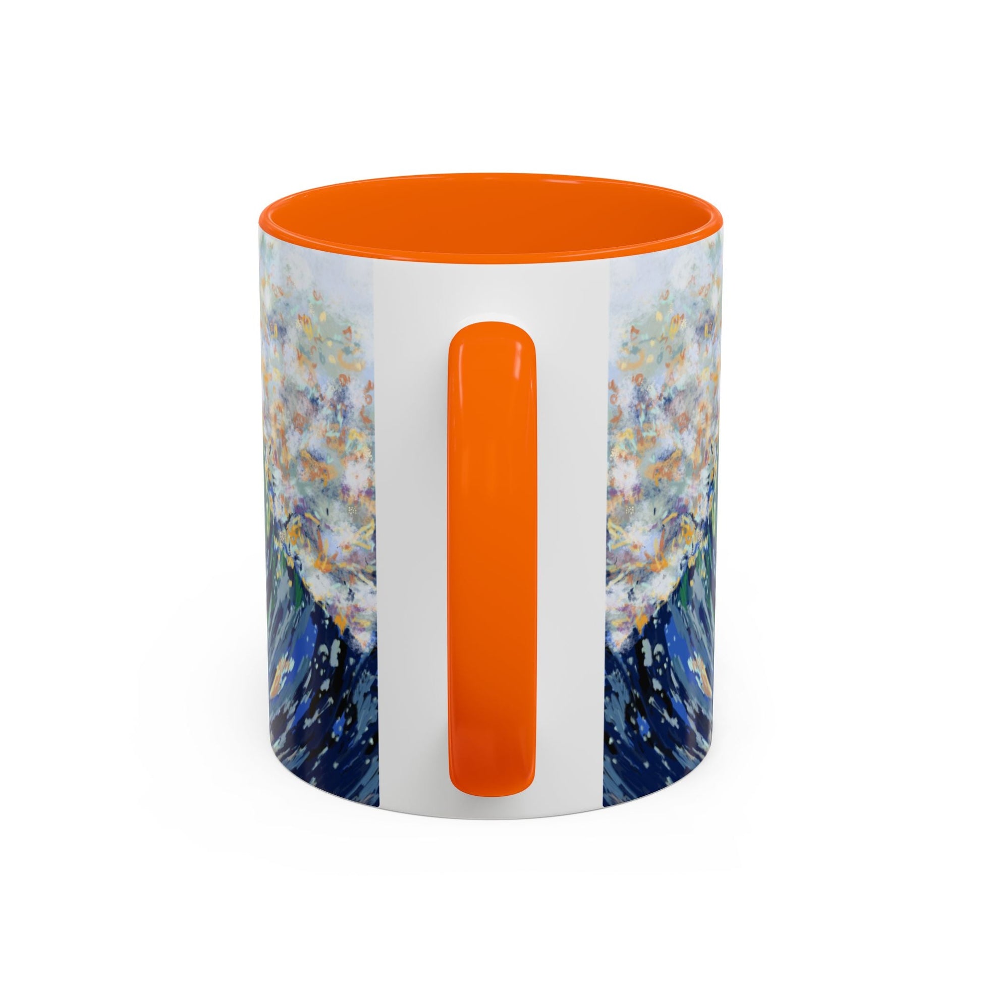 Vibrant Ocean Wave Two - tone Ceramic Mugs 11 oz & 15 oz - Blue Cava