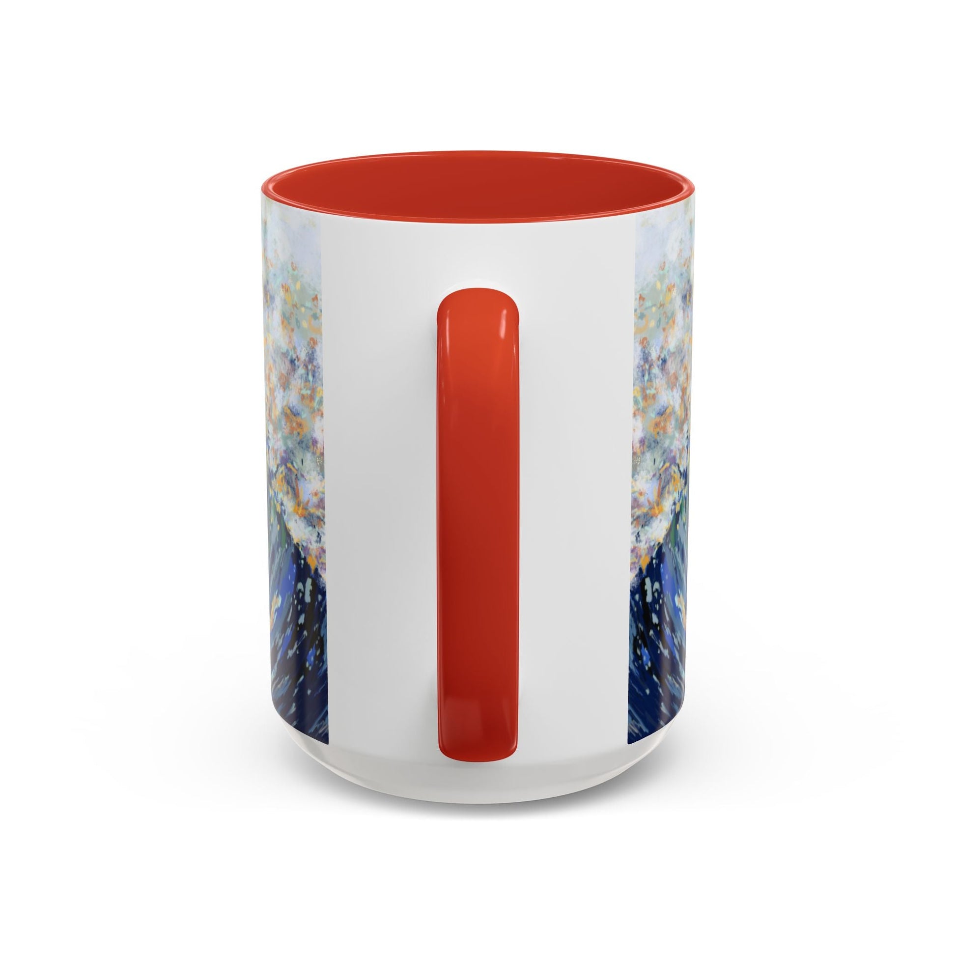 Vibrant Ocean Wave Two - tone Ceramic Mugs 11 oz & 15 oz - Blue Cava