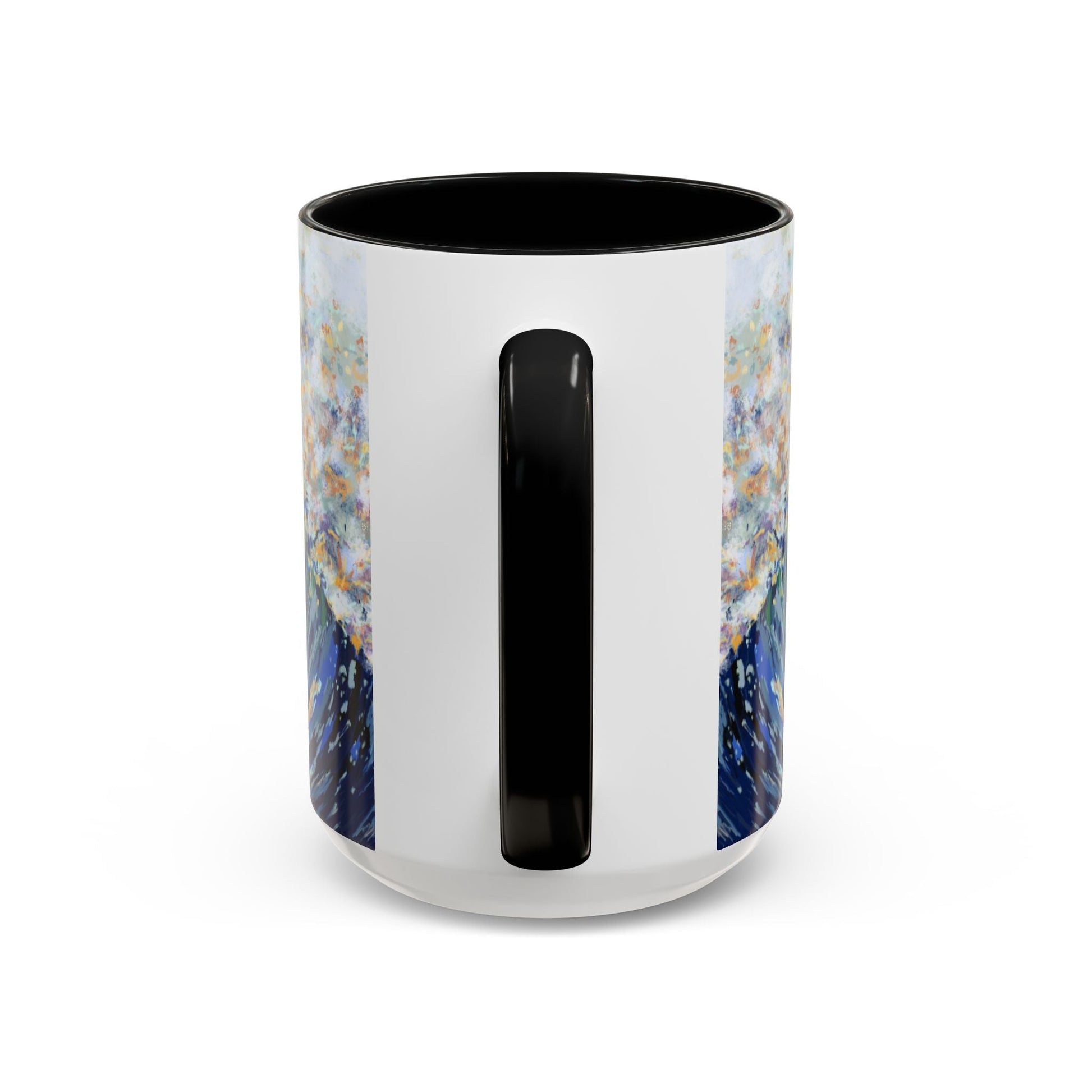 Vibrant Ocean Wave Two - tone Ceramic Mugs 11 oz & 15 oz - Blue Cava