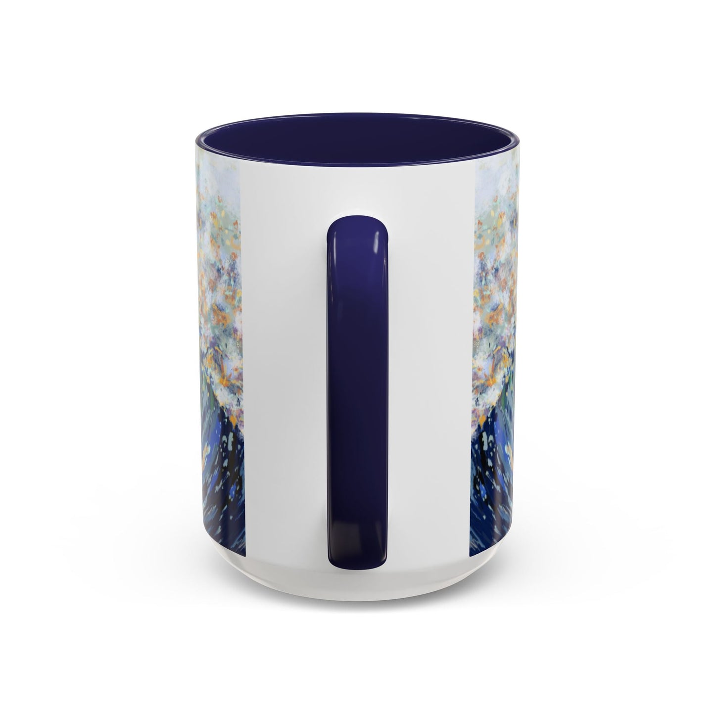 Vibrant Ocean Wave Two - tone Ceramic Mugs 11 oz & 15 oz - Blue Cava
