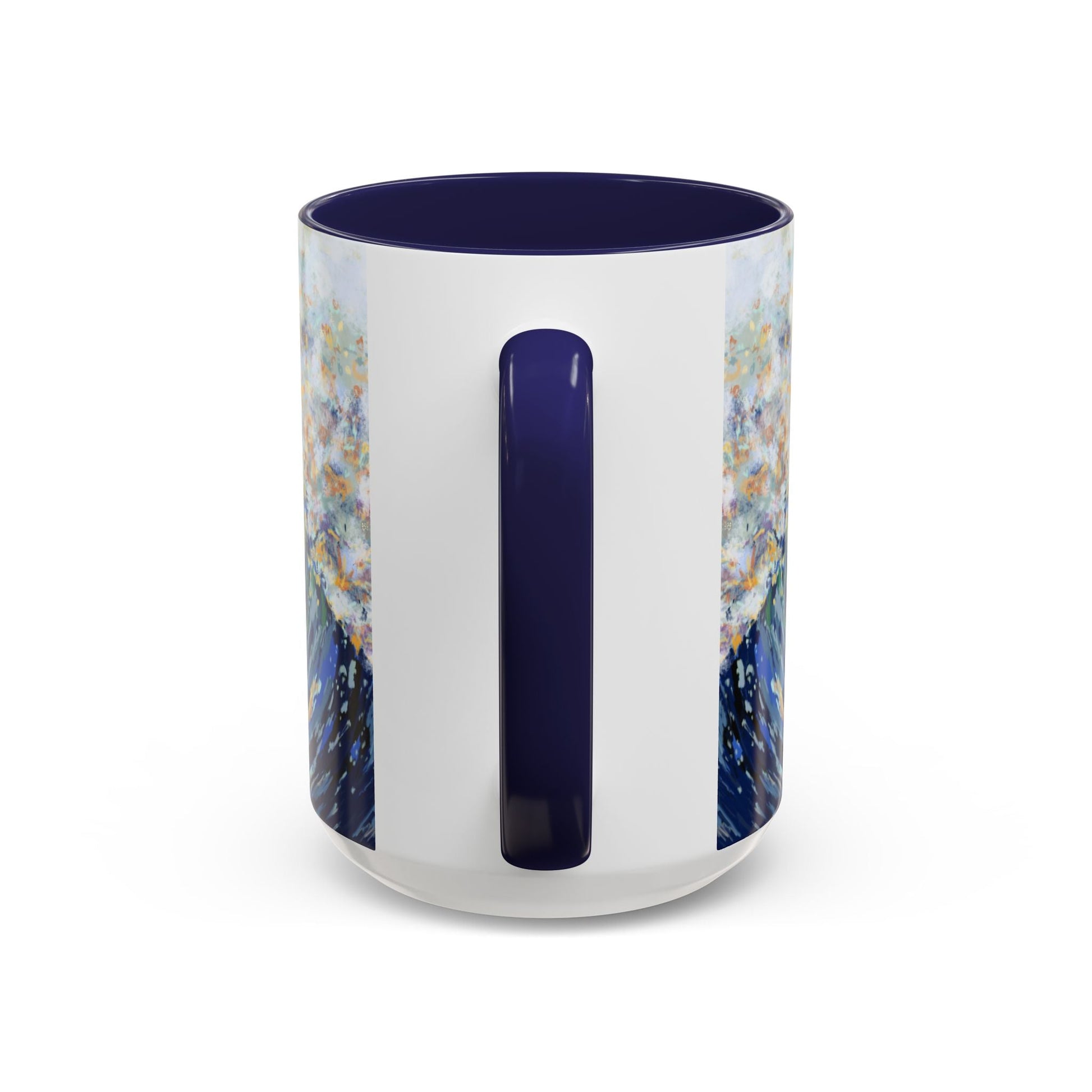 Vibrant Ocean Wave Two - tone Ceramic Mugs 11 oz & 15 oz - Blue Cava