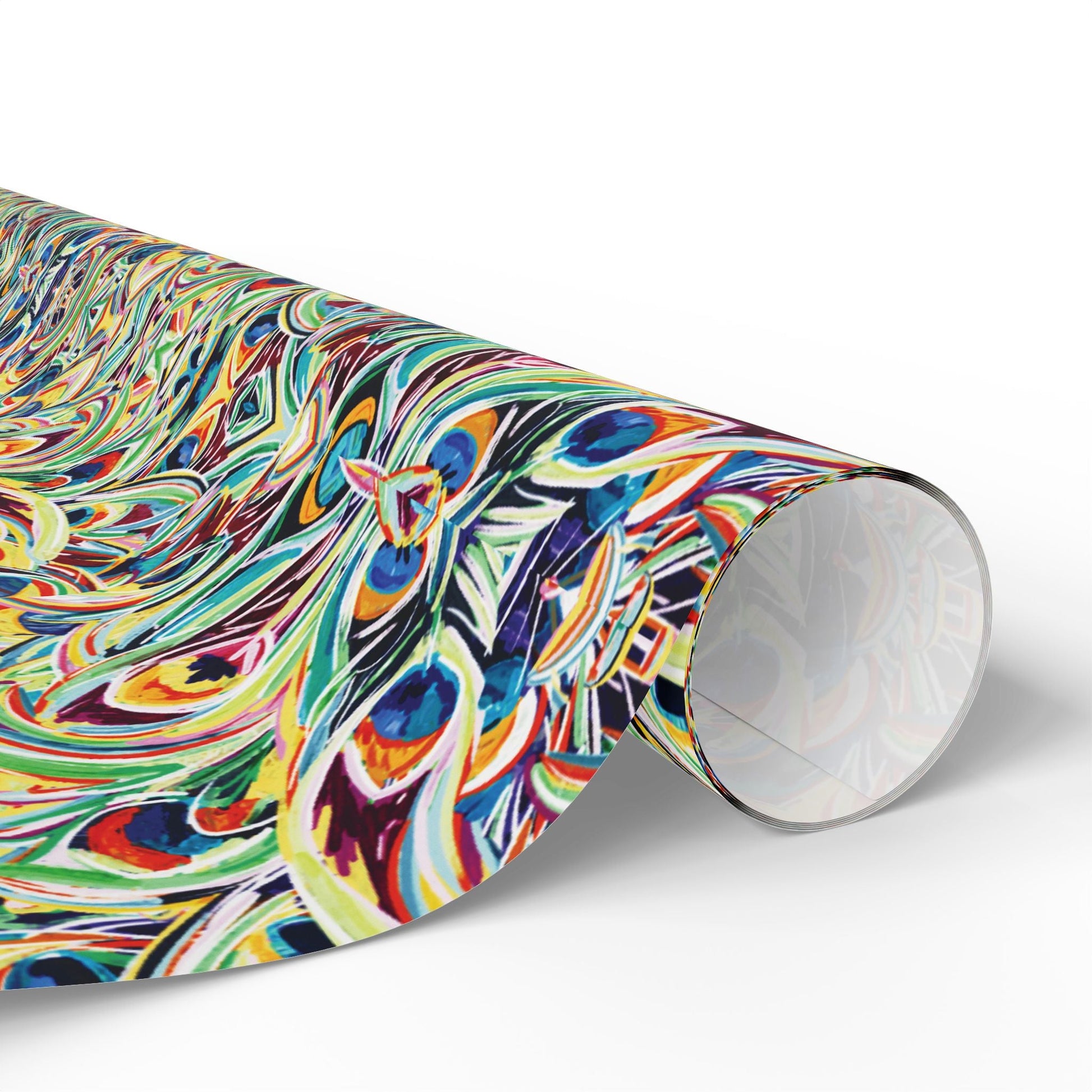 Vibrant Peacock Fiesta Decorative Wrapping Paper - Eco - Friendly Paper - Blue Cava