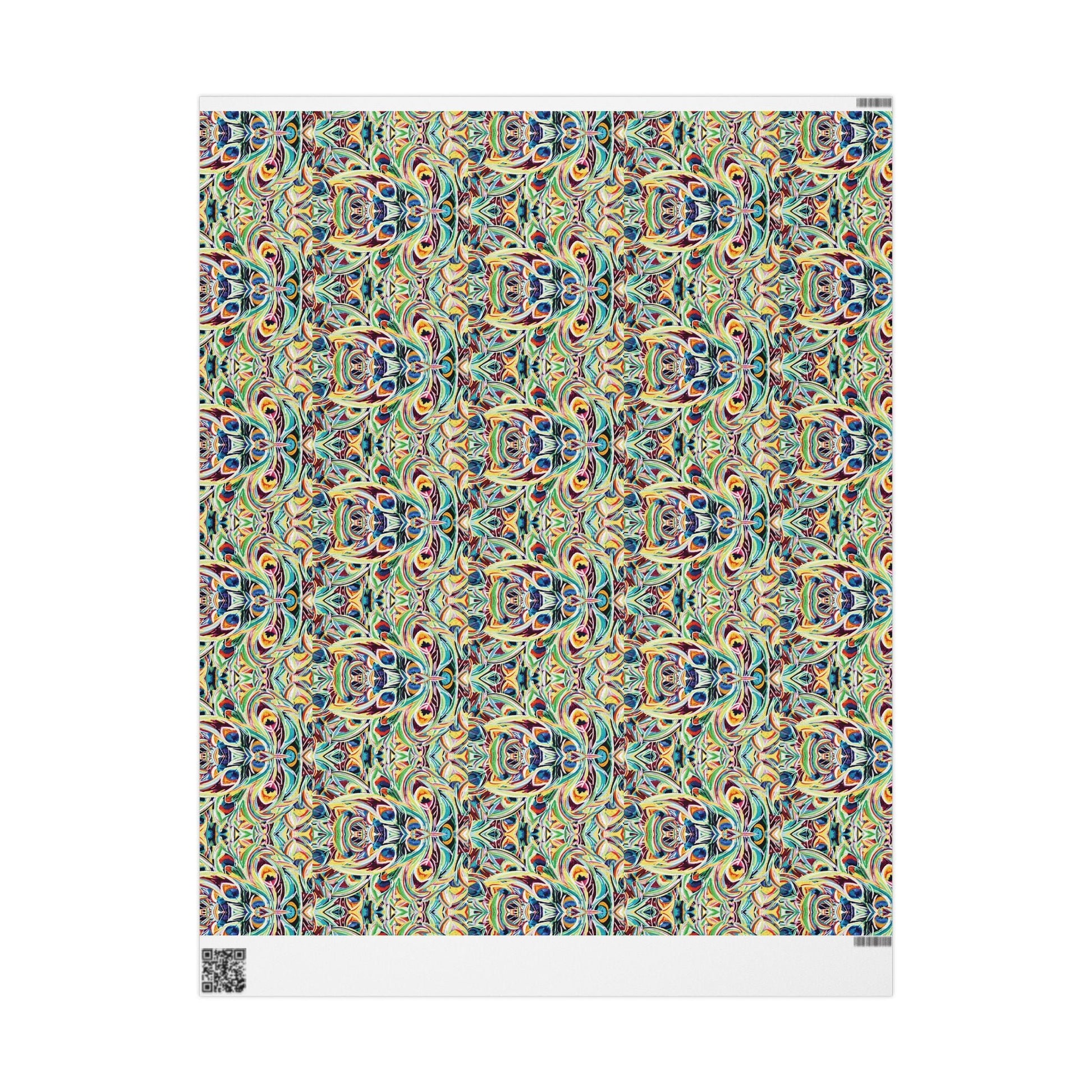 Vibrant Peacock Fiesta Decorative Wrapping Paper - Eco - Friendly Paper - Blue Cava
