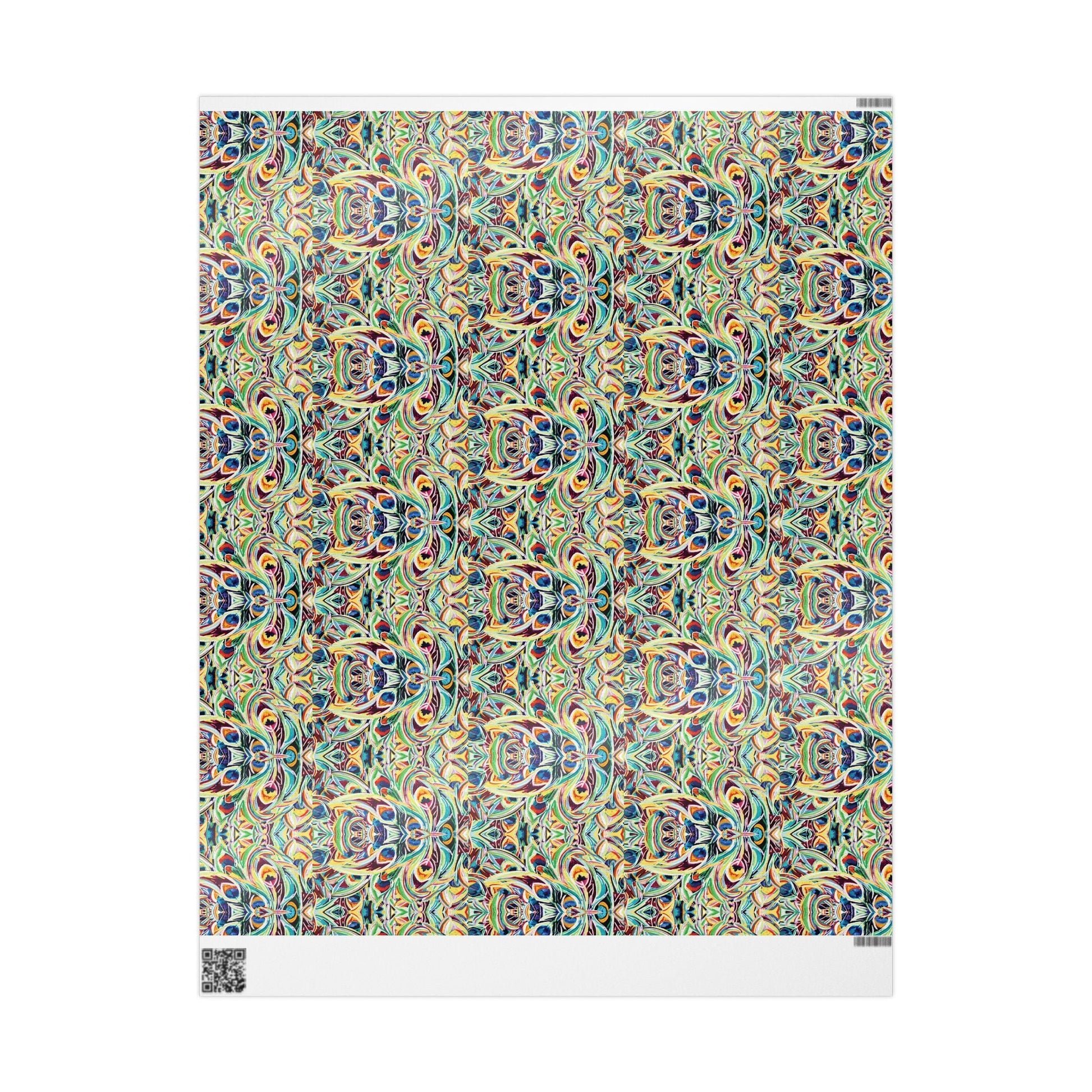 Vibrant Peacock Fiesta Decorative Wrapping Paper - Eco - Friendly Paper - Blue Cava
