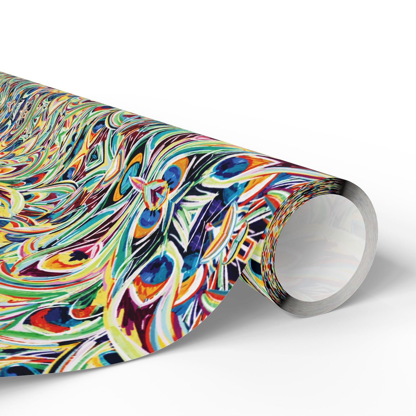 Vibrant Peacock Fiesta Decorative Wrapping Paper - Eco - Friendly Paper - Blue Cava