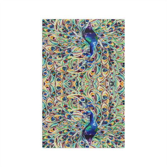 Vibrant Peacock Microfiber Waffle Towel - Blue Cava