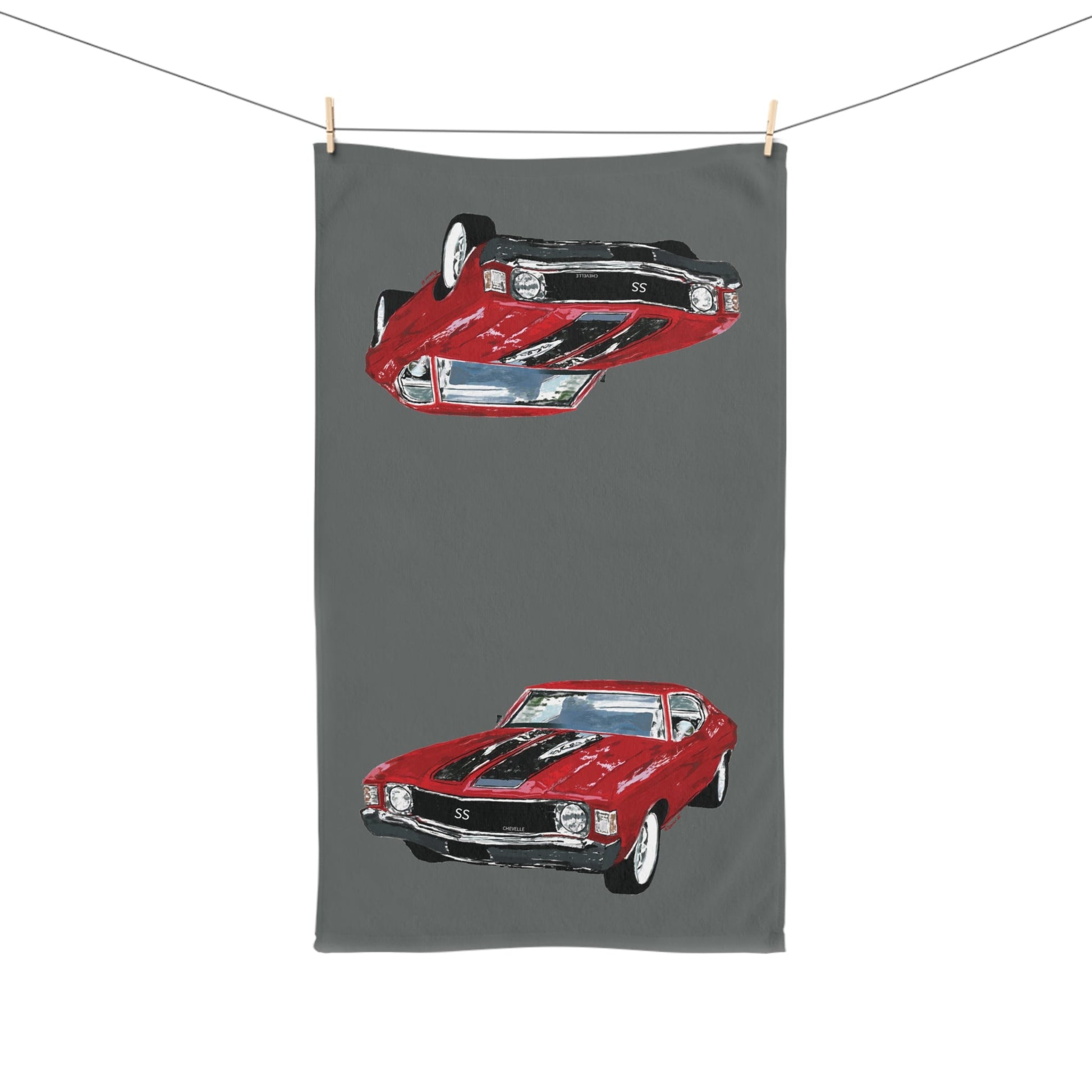 Vintage Chevy Chevelle Hand Towel - Blue Cava