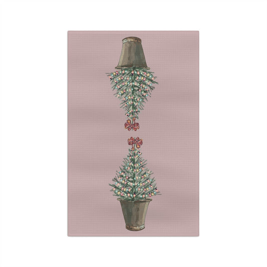 Vintage Christmas Tree Microfiber Waffle Towel - Blue Cava