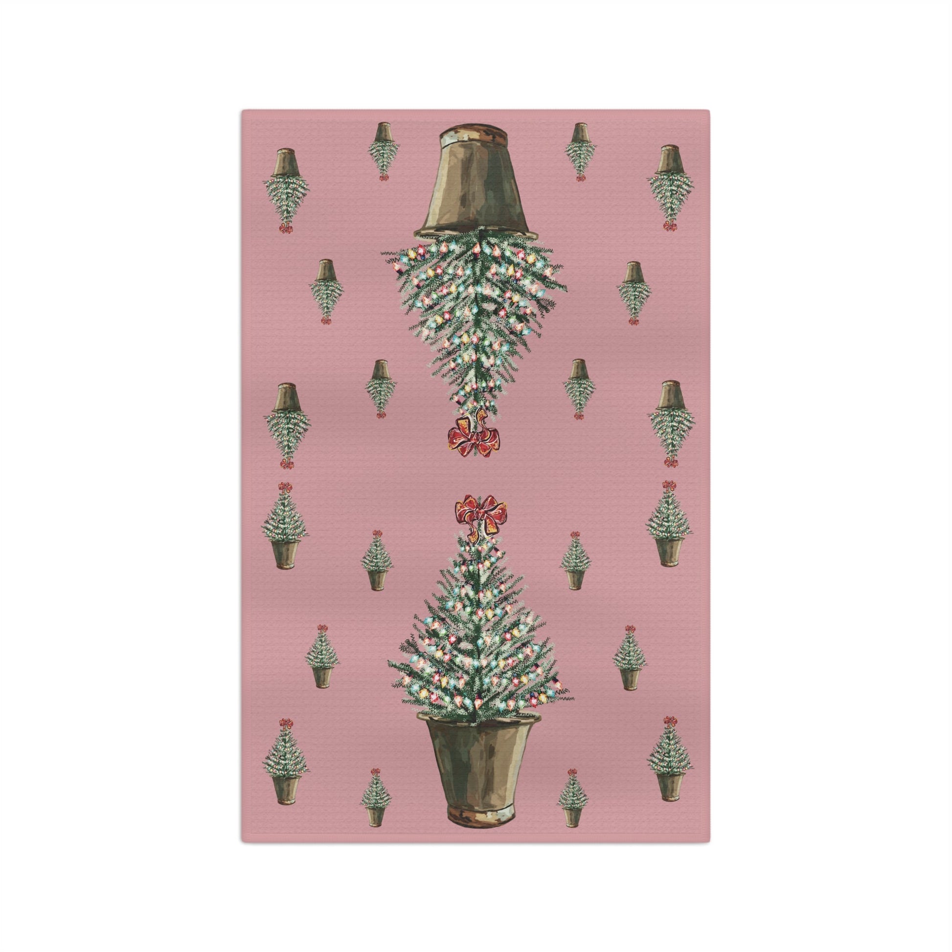 Vintage Christmas Tree Microfiber Waffle Towel - Blue Cava