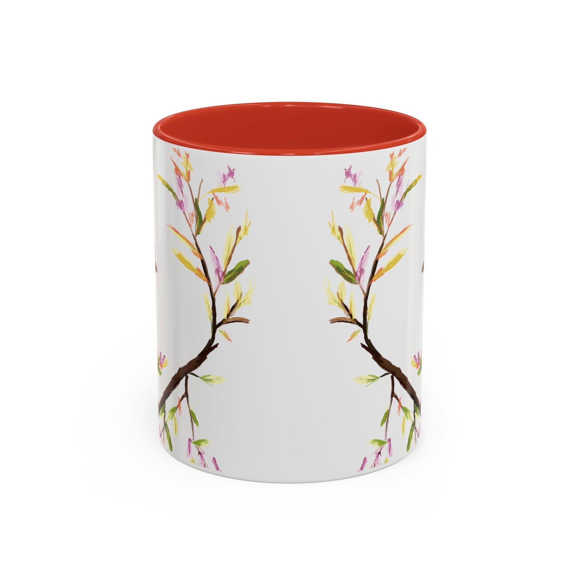 Watercolor Bird Two Tone Coffee Mug (11oz & 15oz) - Blue Cava