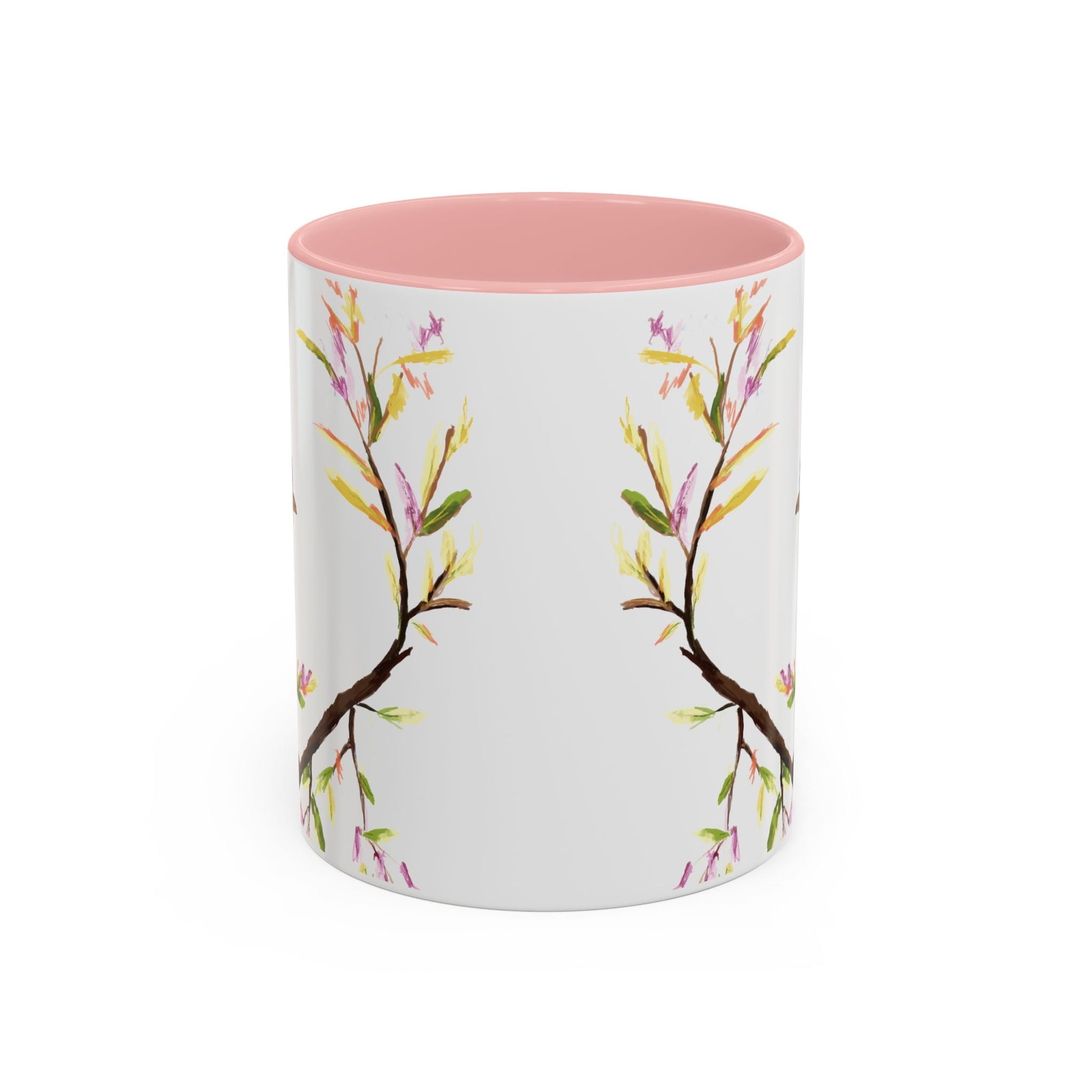 Watercolor Bird Two Tone Coffee Mug (11oz & 15oz) - Blue Cava