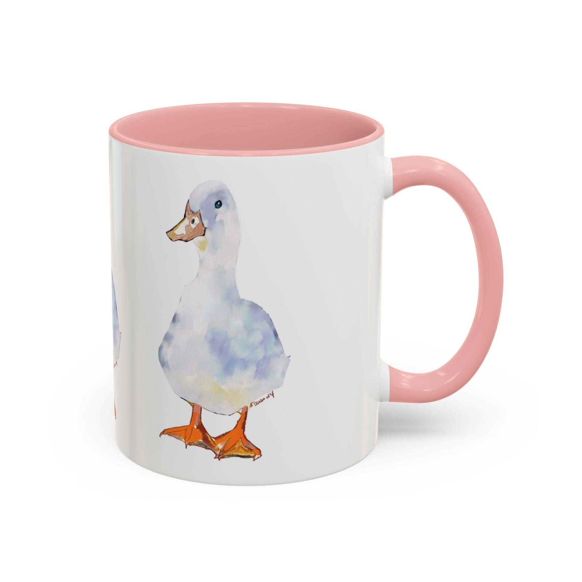 Watercolor Duck Two Tone Coffee Mug (11oz & 15oz) - Blue Cava
