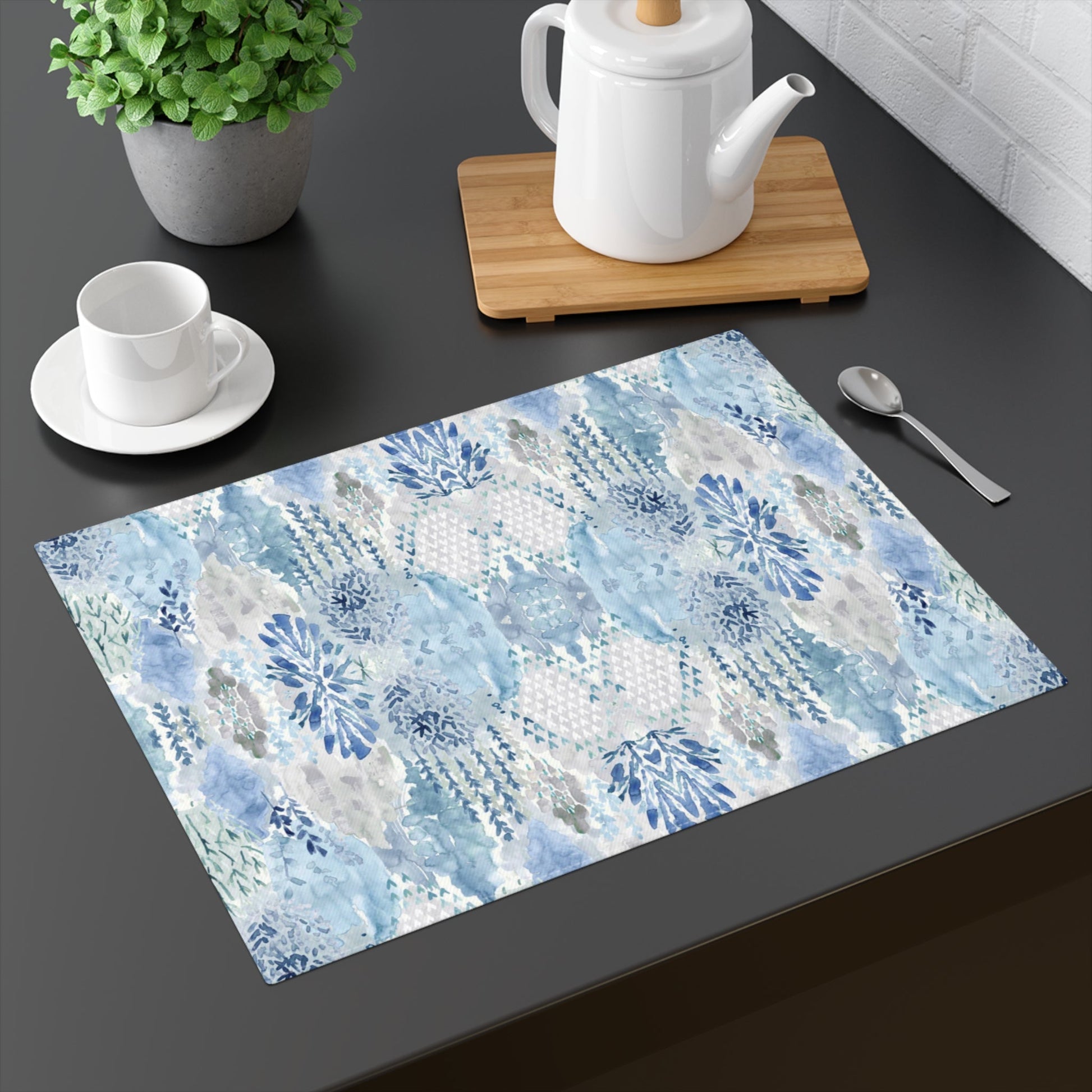 Watercolor Placemat, 1pc. - Blue Cava