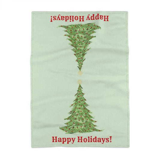 Whimsical Christmas Tree Tea Towel - Blue Cava