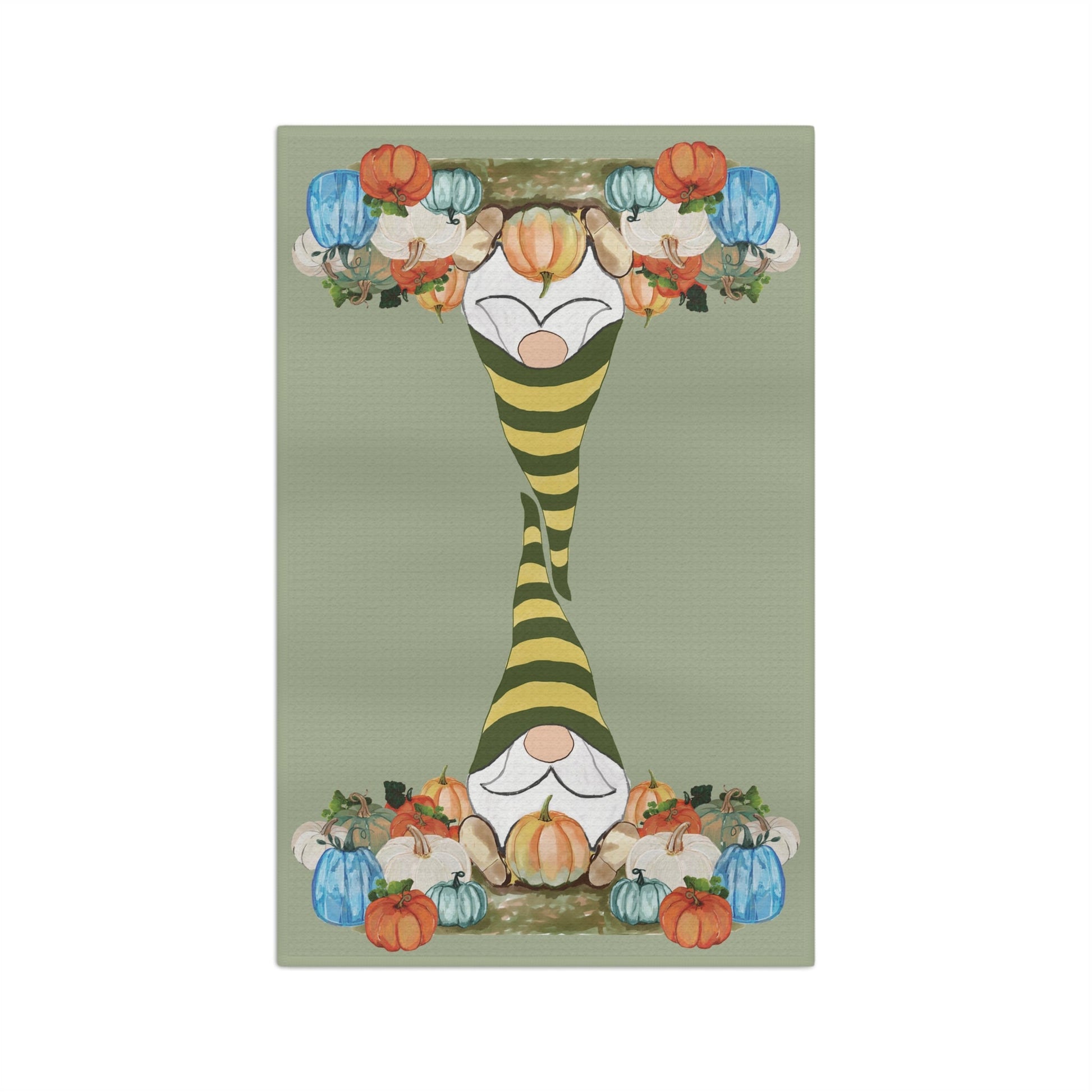 Whimsical Fall Gnome Microfiber Waffle Towel - Blue Cava