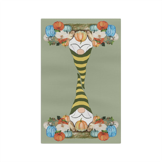 Whimsical Fall Gnome Microfiber Waffle Towel - Blue Cava
