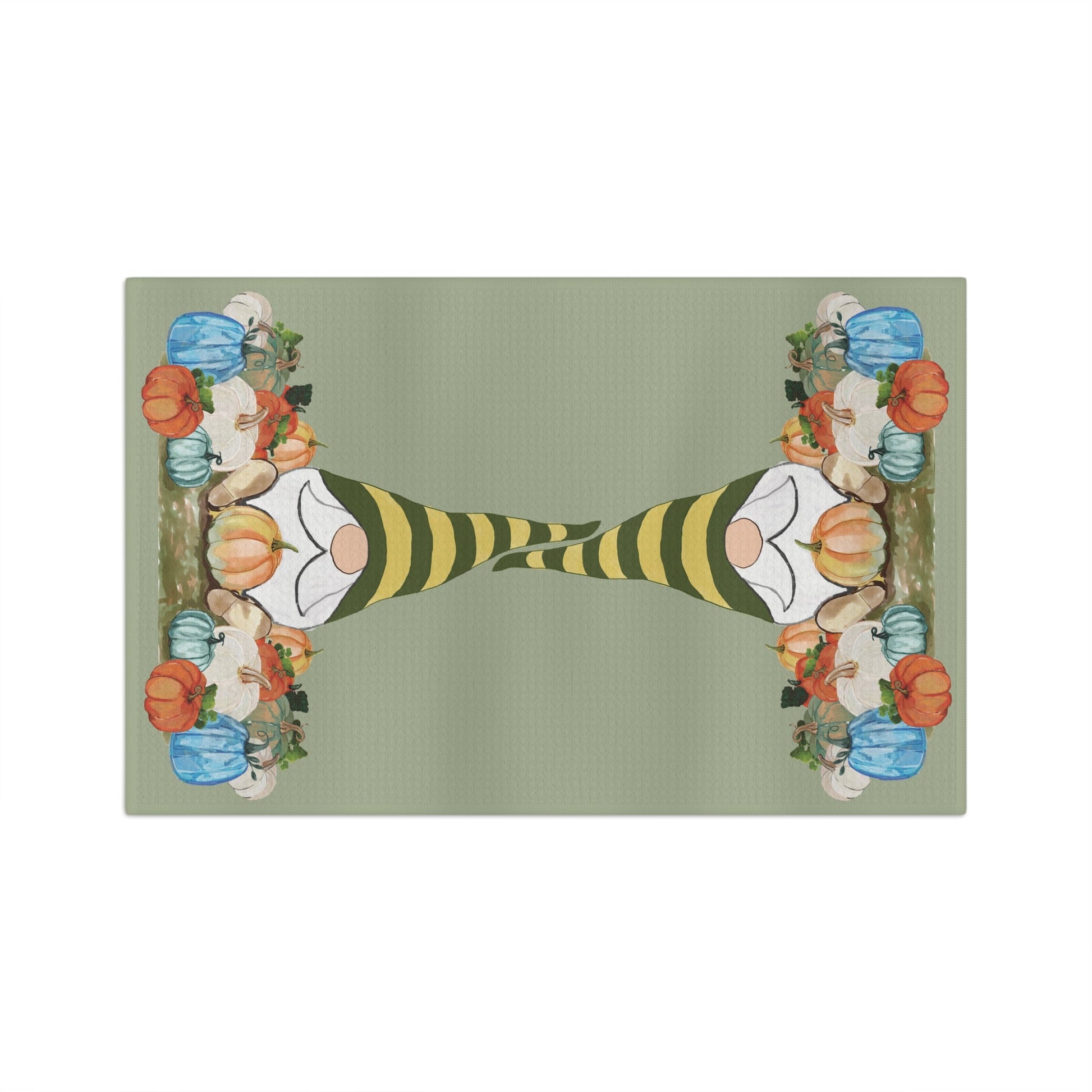 Whimsical Fall Gnome Microfiber Waffle Towel - Blue Cava