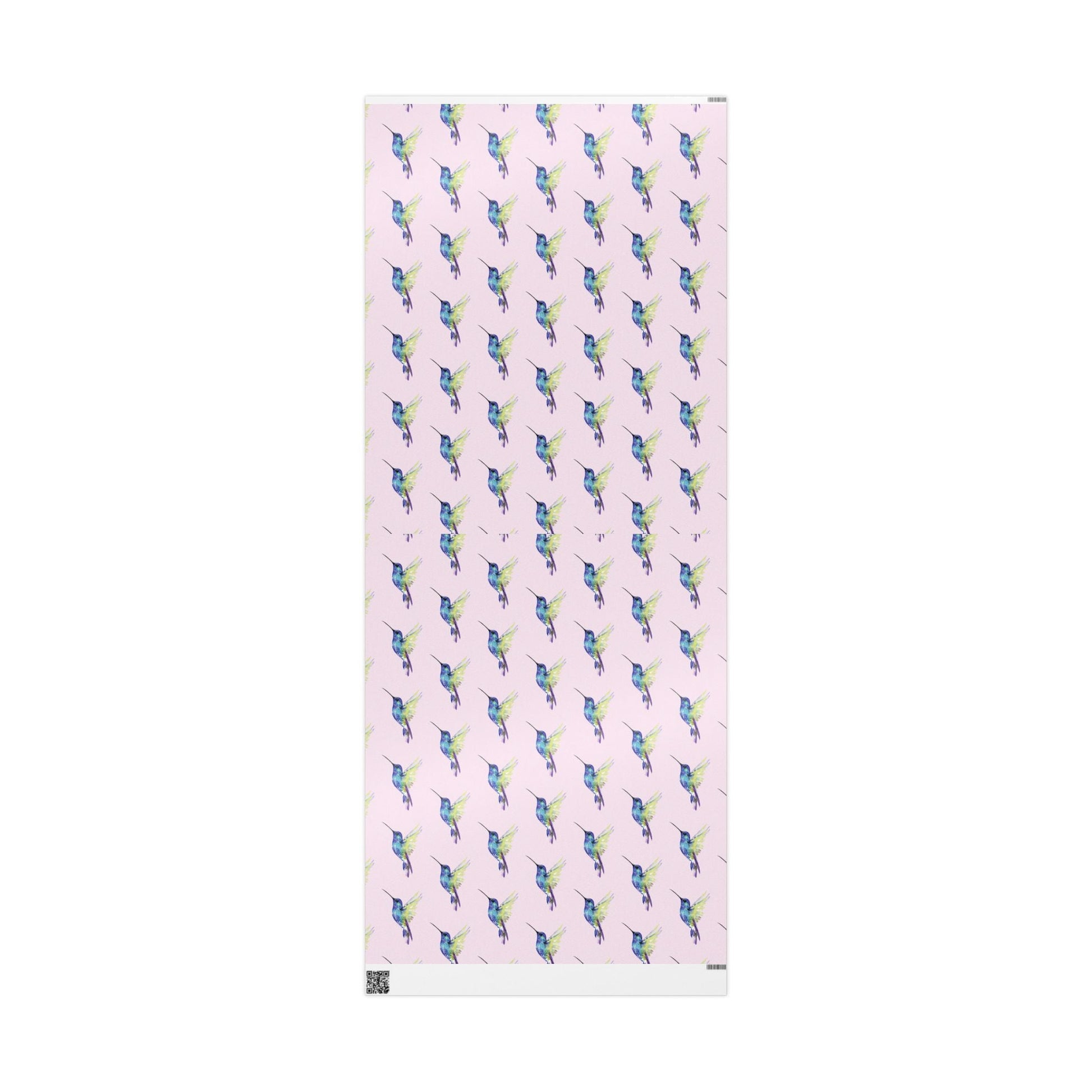 Whimsical Hummingbird Wrapping Paper | Eco - Friendly Wrap - Blue Cava