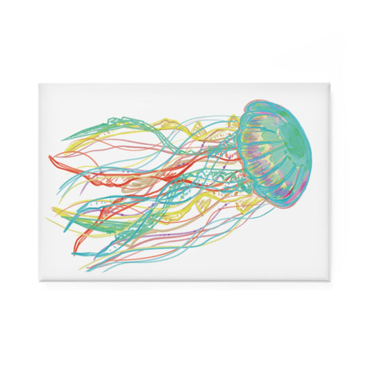 Whimsical Jellyfish Button Magnets - Set of 1 & 10 Pcs - Colorful Ocean Art for Home Decor - Blue Cava