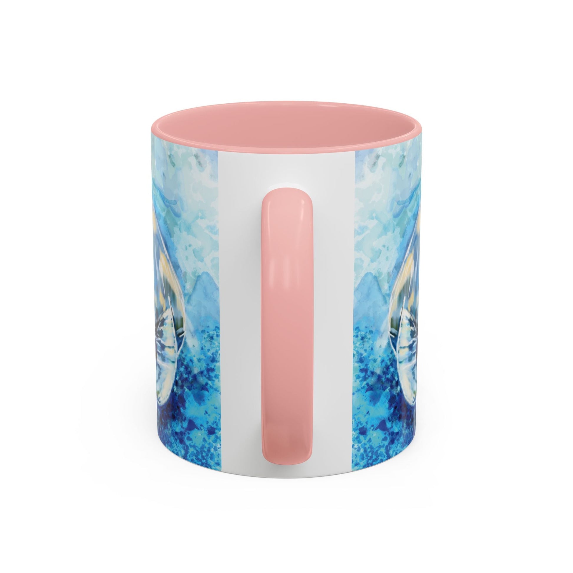 Whimsical Manatee Ceramic Two Tone Mug - 11 oz & 15 oz - Blue Cava