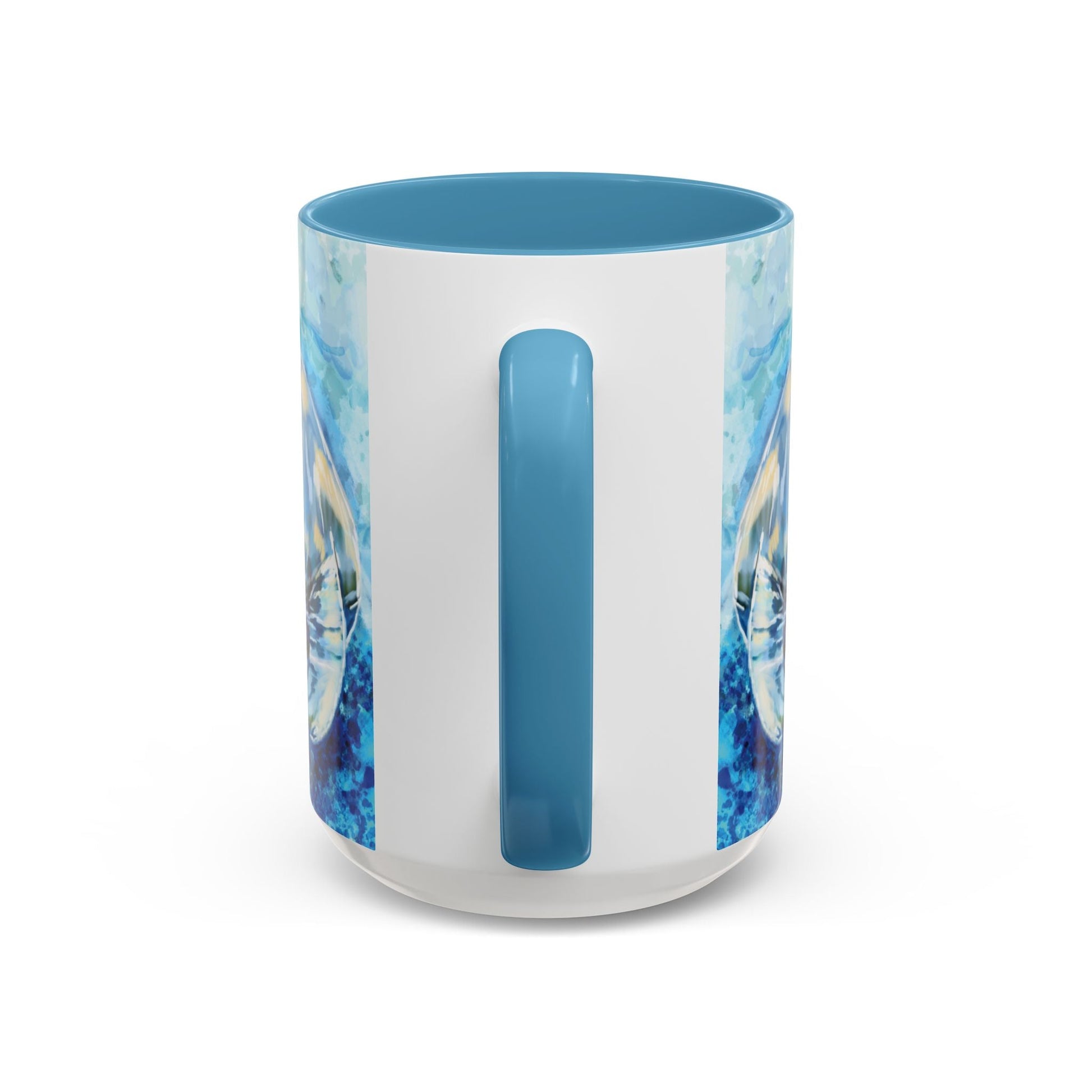 Whimsical Manatee Ceramic Two Tone Mug - 11 oz & 15 oz - Blue Cava