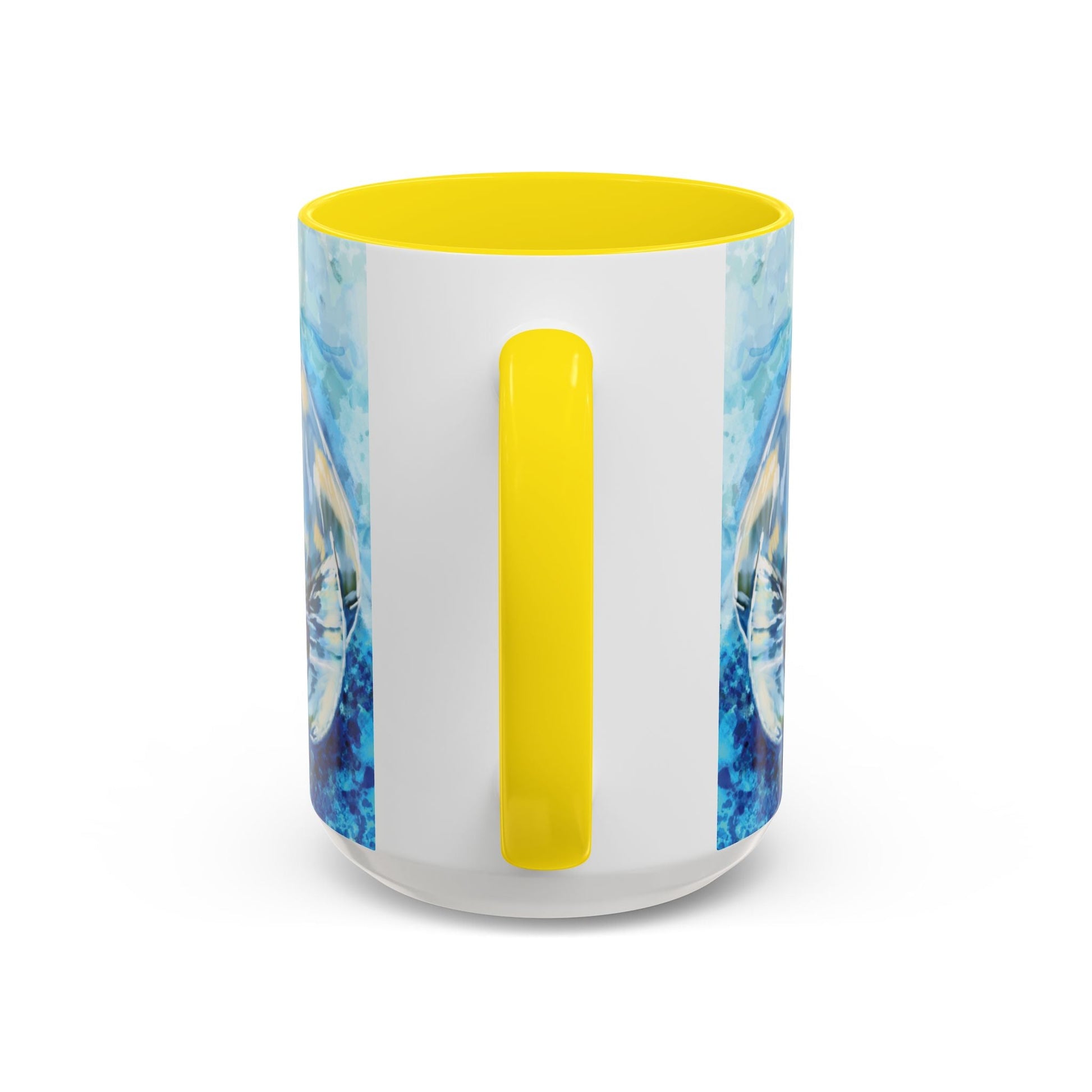 Whimsical Manatee Ceramic Two Tone Mug - 11 oz & 15 oz - Blue Cava