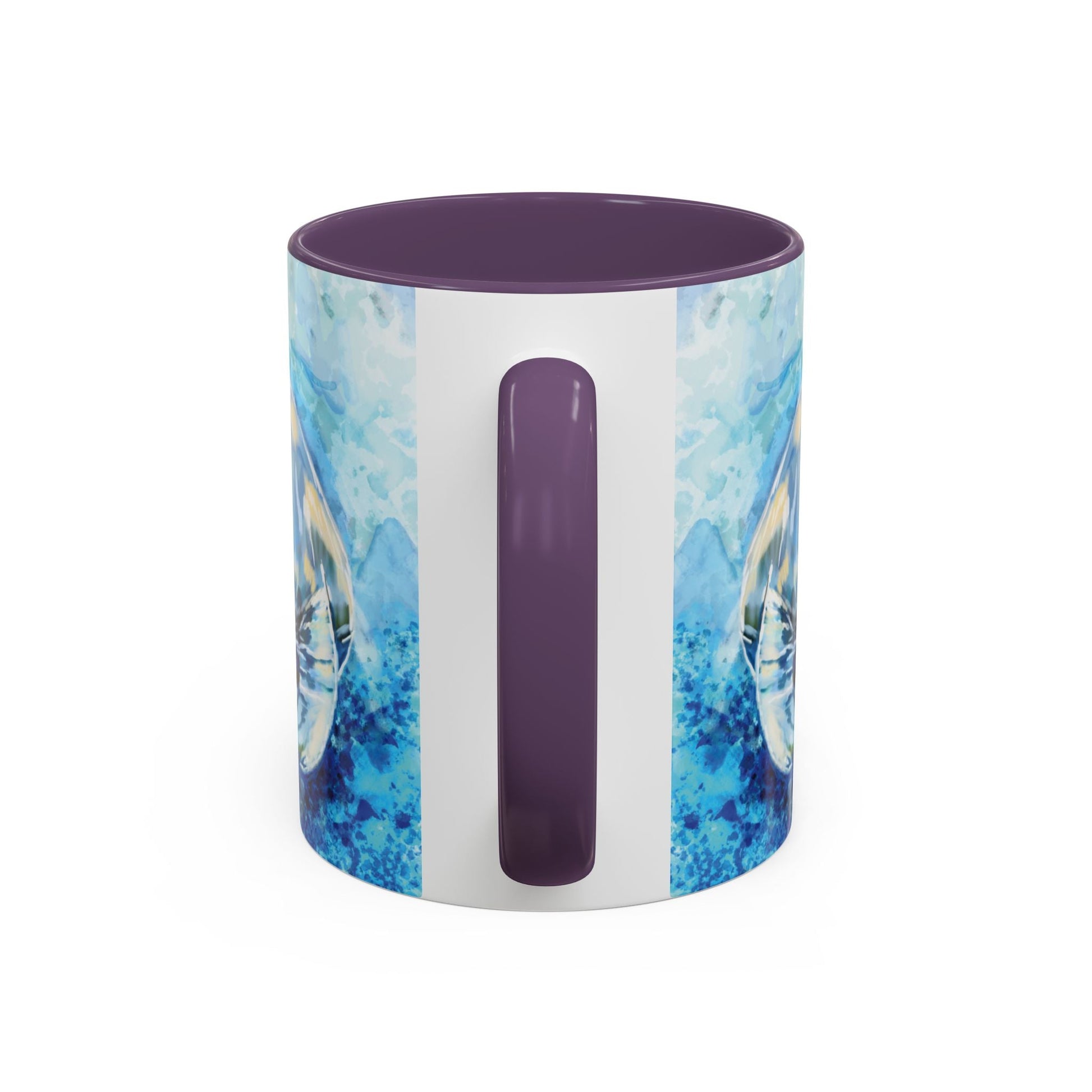 Whimsical Manatee Ceramic Two Tone Mug - 11 oz & 15 oz - Blue Cava