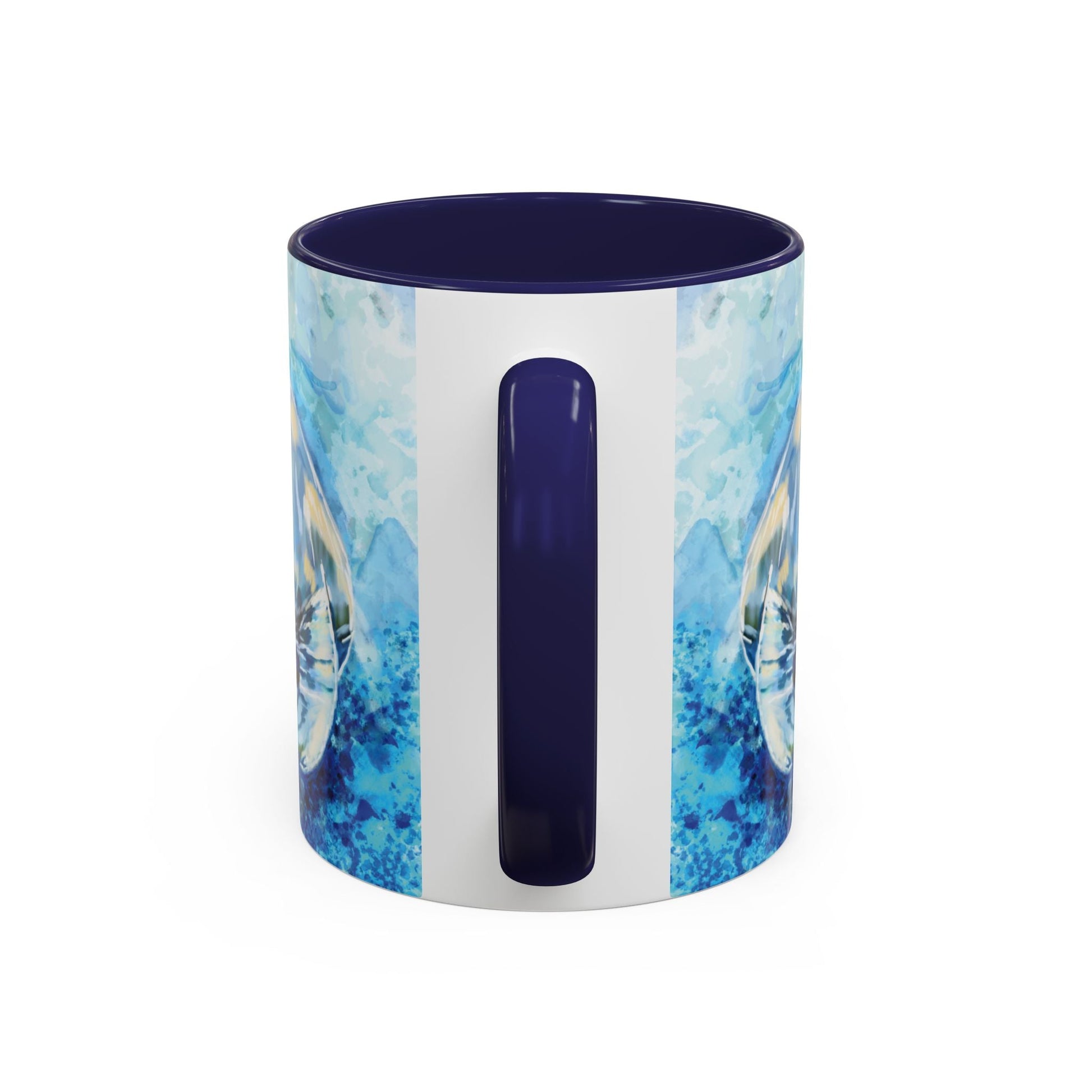 Whimsical Manatee Ceramic Two Tone Mug - 11 oz & 15 oz - Blue Cava