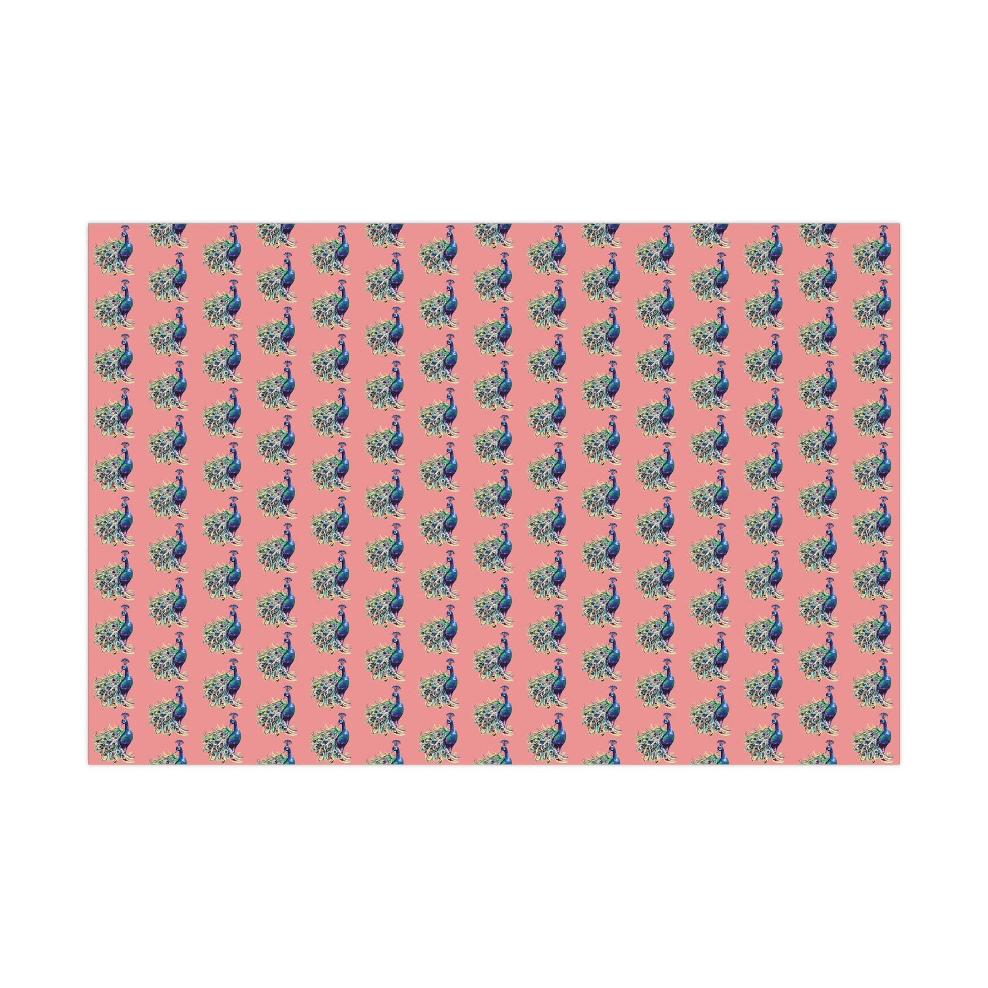 Whimsical Peacock Gift Wrap Papers - Vibrant Floral Design for All Occasions - Blue Cava