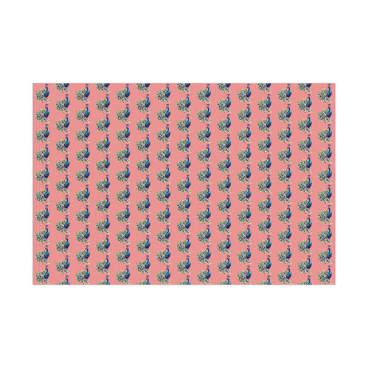 Whimsical Peacock Gift Wrap Papers - Vibrant Floral Design for All Occasions - Blue Cava
