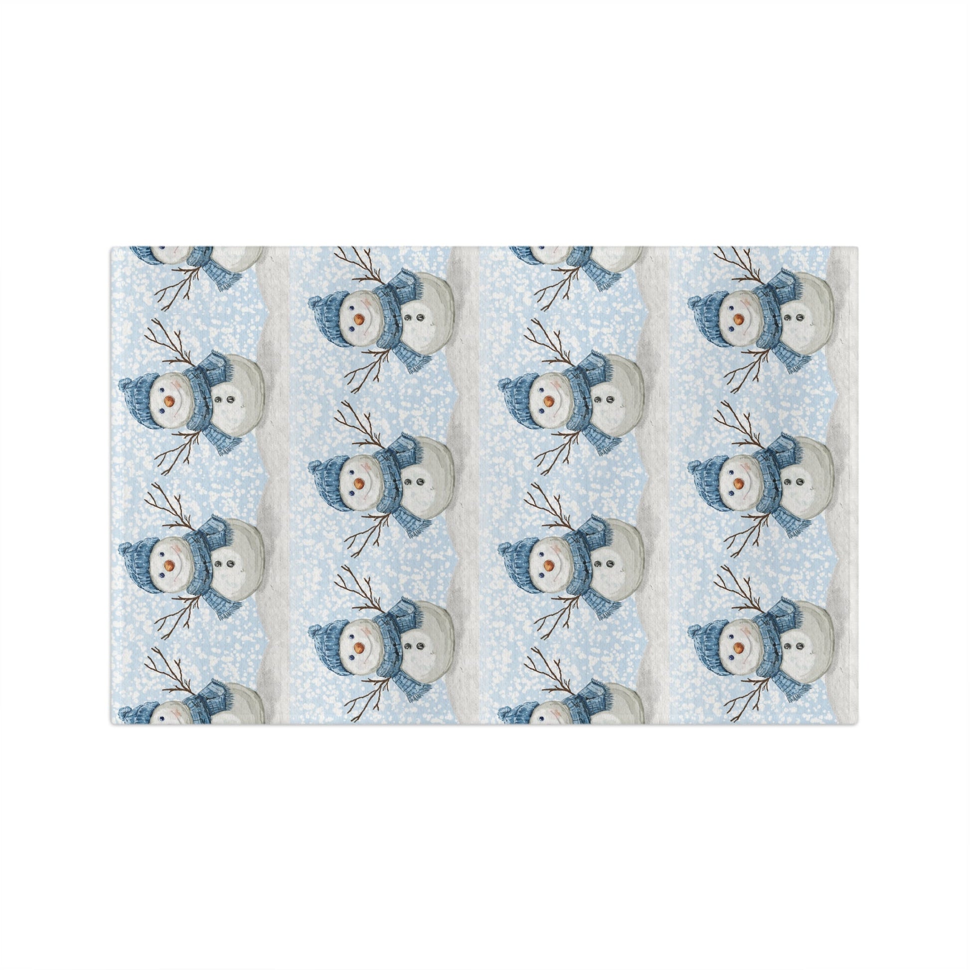 Winter Snowman Microfiber Waffle Towel - Blue Cava
