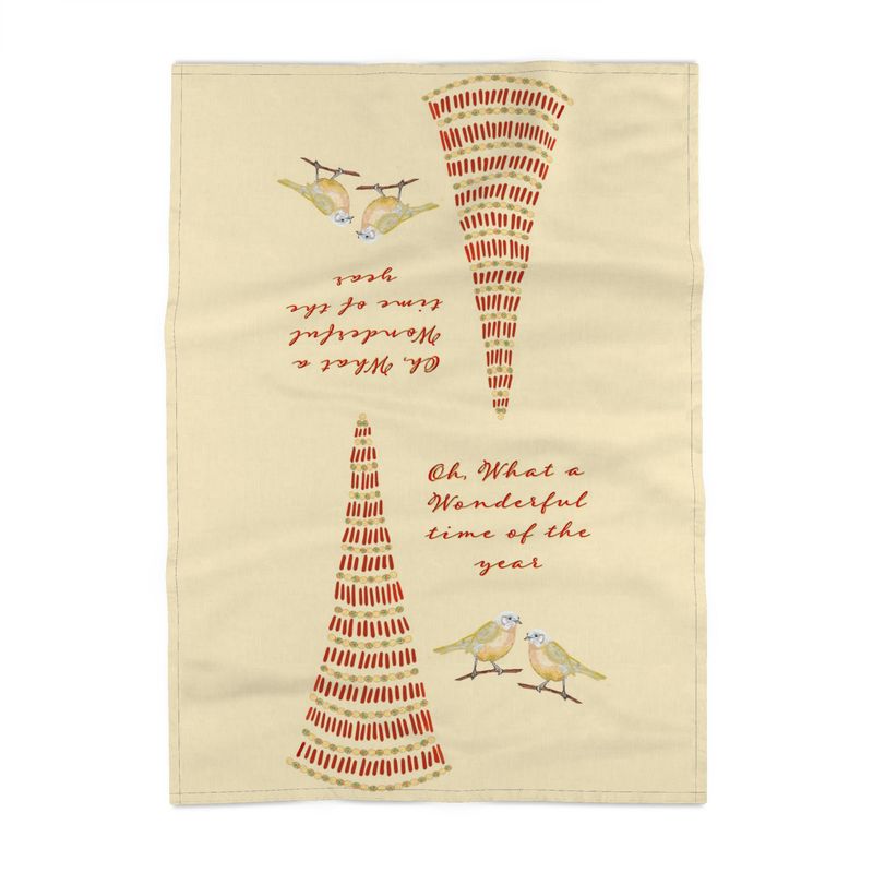 Wonderufl Life Christmas Tea Towels - Blue Cava