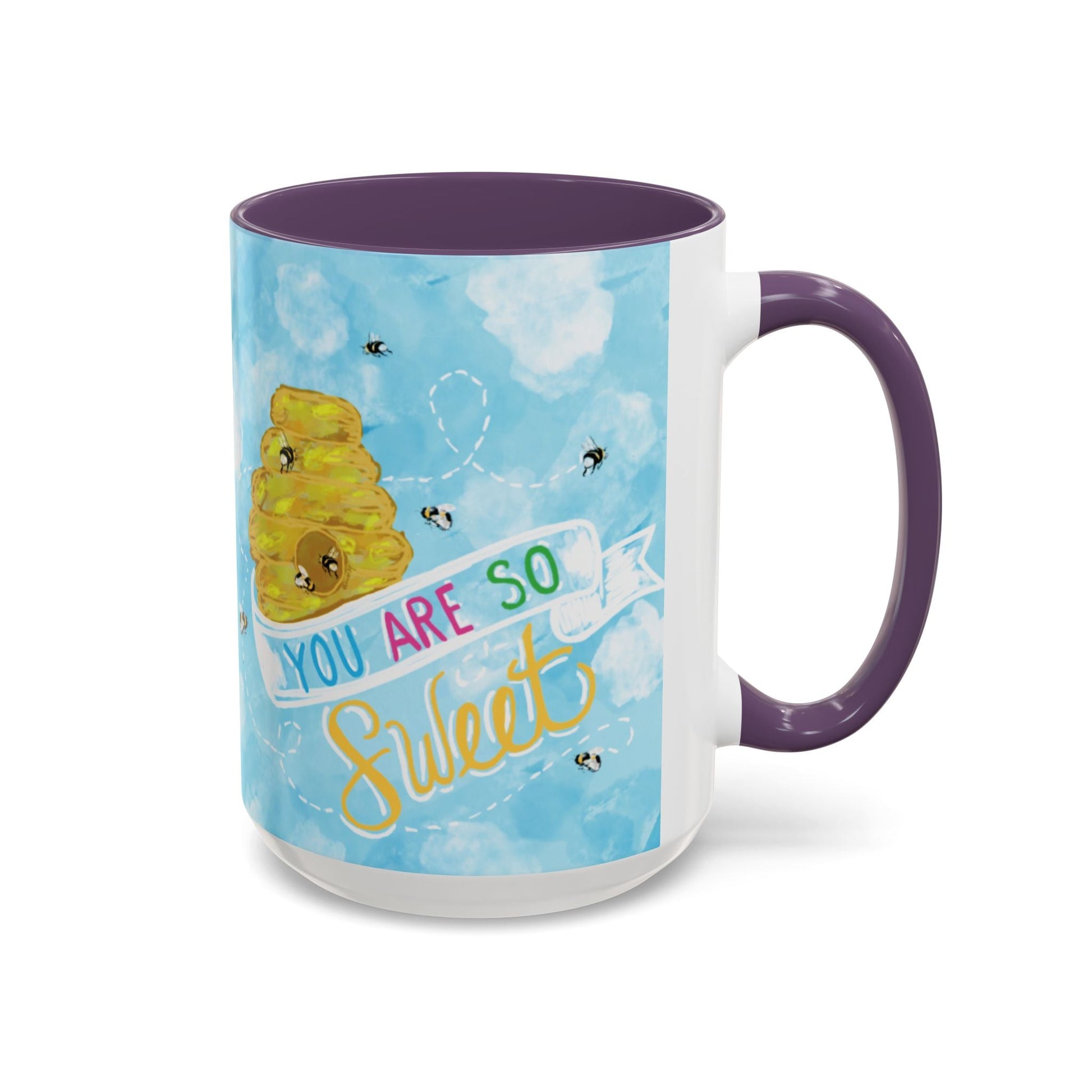 You Are So Sweet Bee Two Tone Ceramic Mug - 11 oz & 15 oz - Blue Cava
